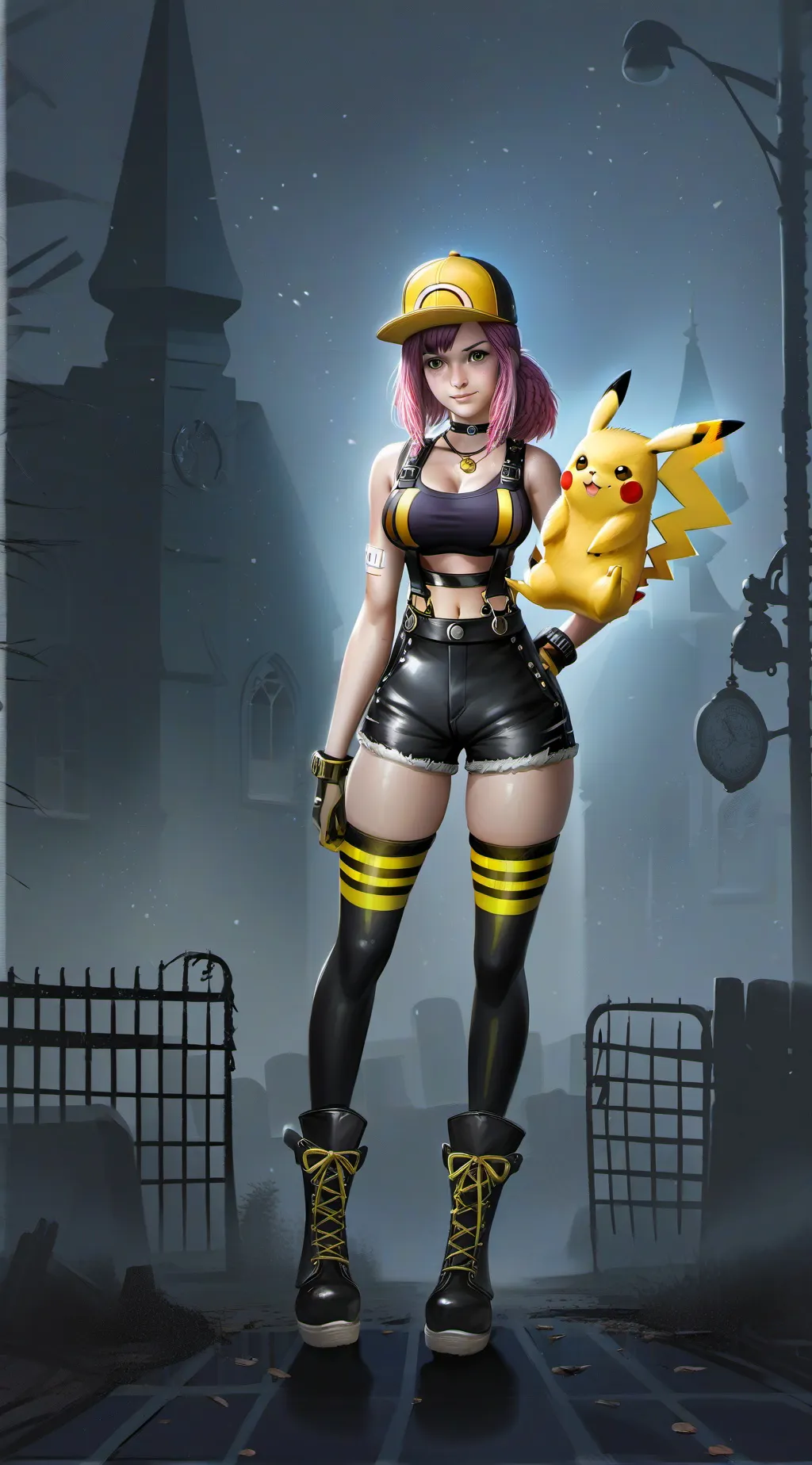 ai character: Willie & Pikachu  background