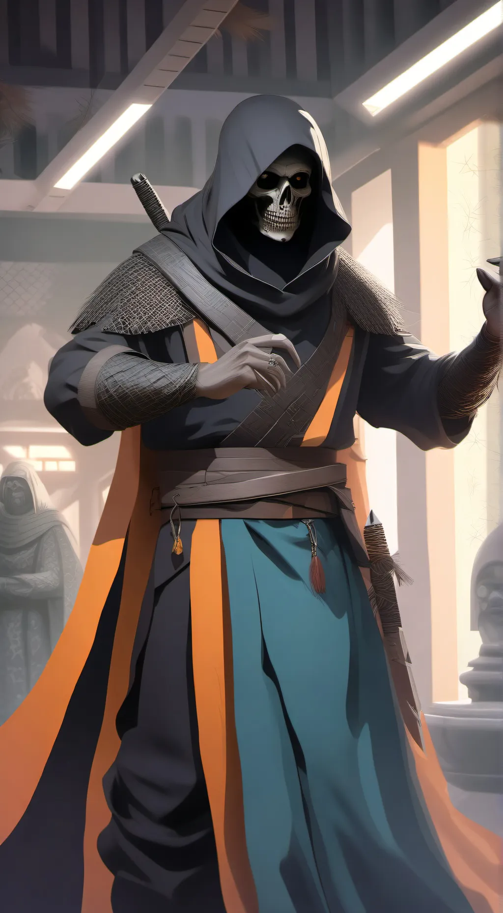 ai character: scary figure background