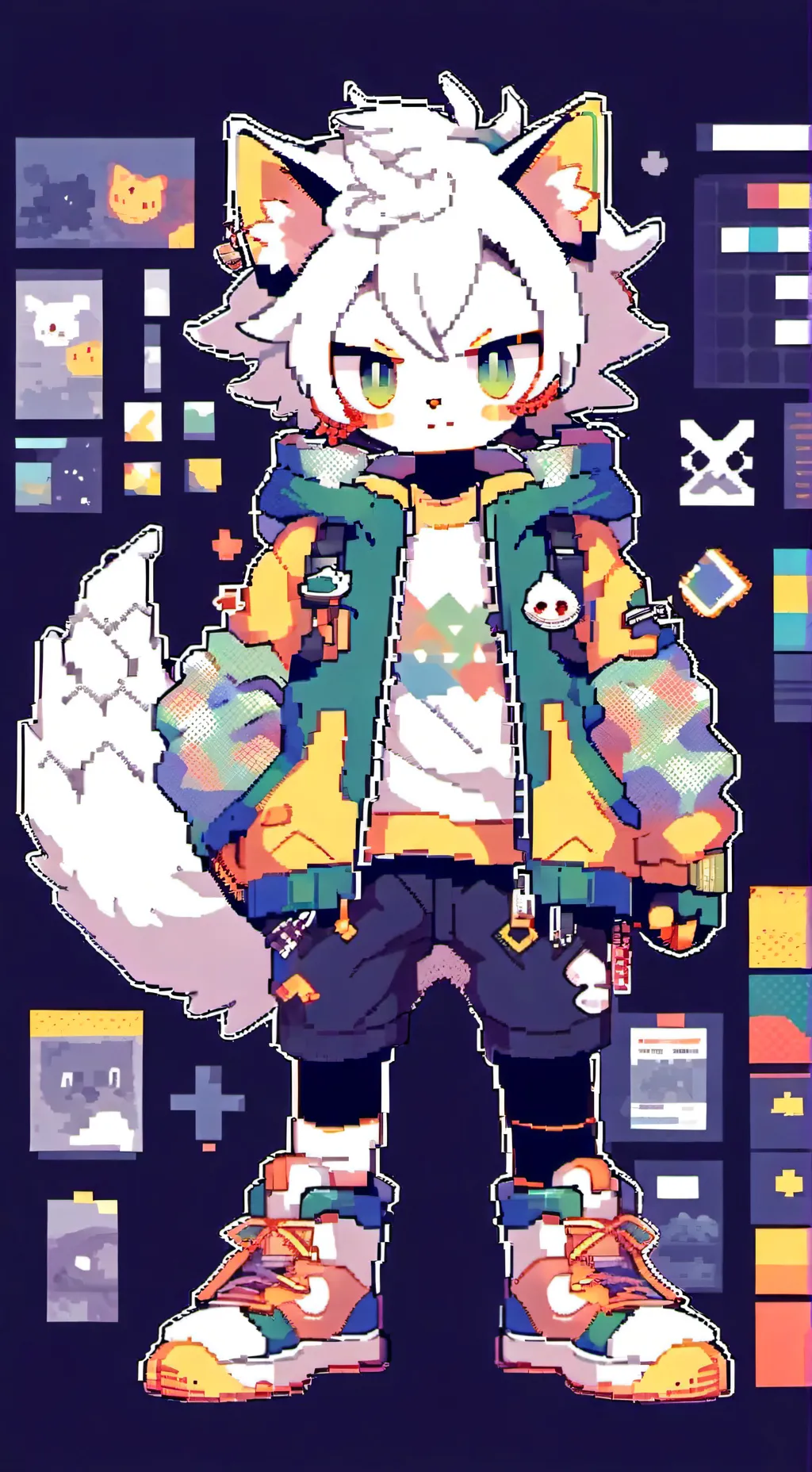 ai character: Rainbow Cheesepull background