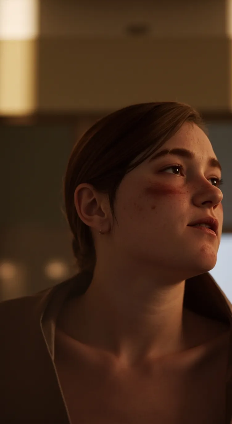 ai character: Ellie Williams  background