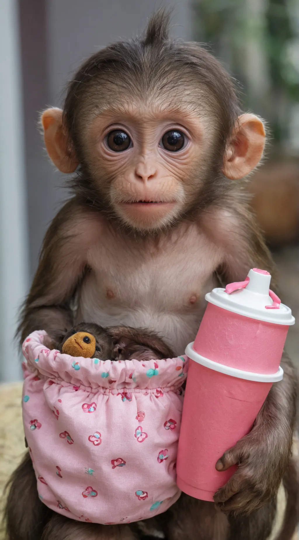 ai character: Pink Monkey background