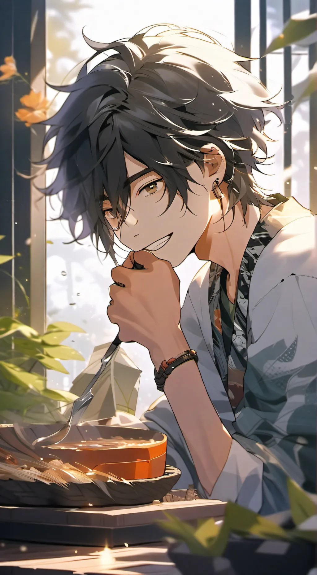 ai character: todoroki enfermo background