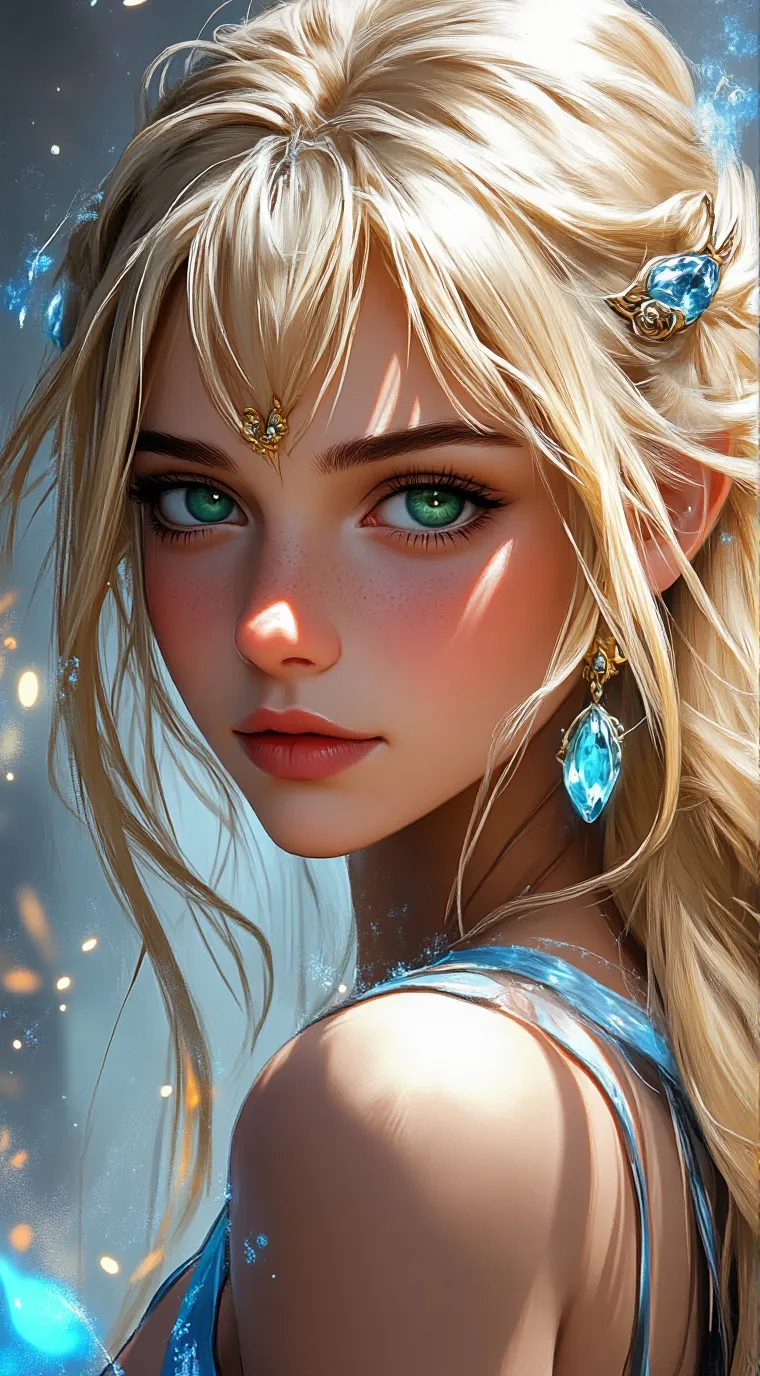 ai character: Goddess Leia ✨️💎💚 background