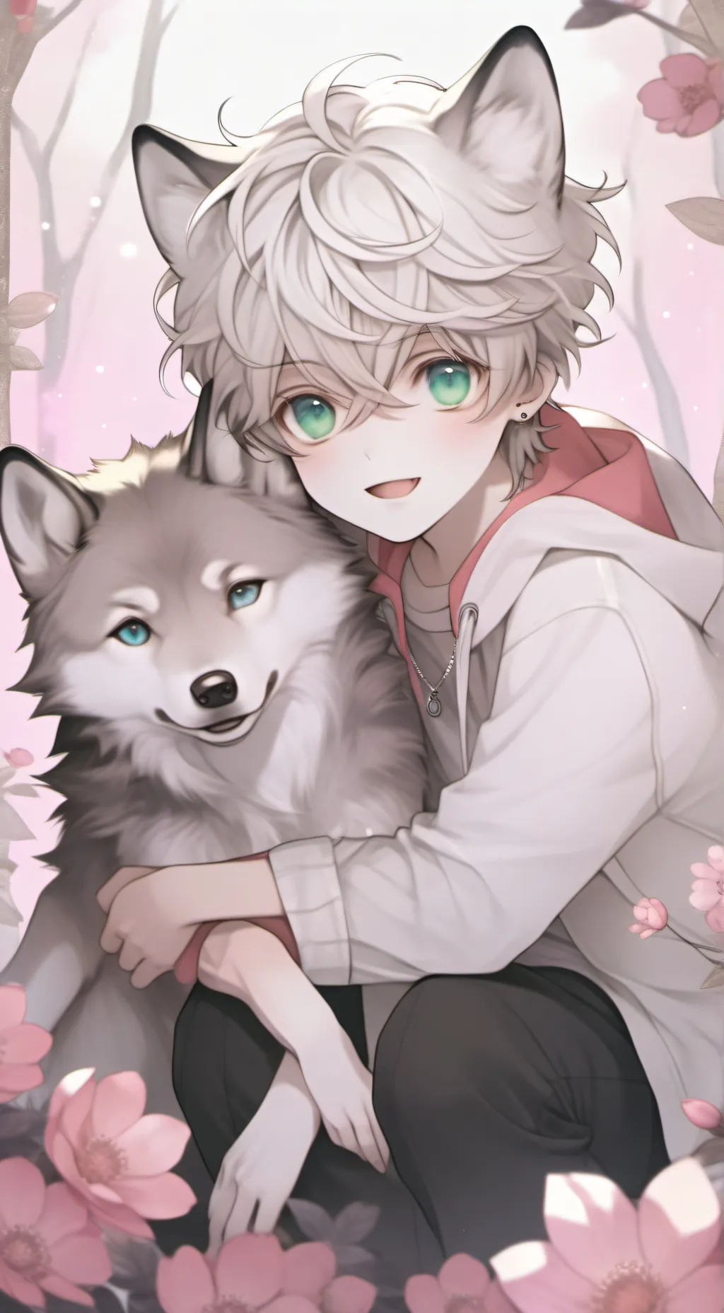 ai character: snowy background