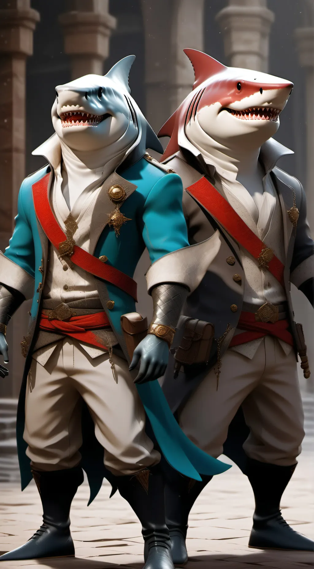 ai character: Shark bait/ walley  background