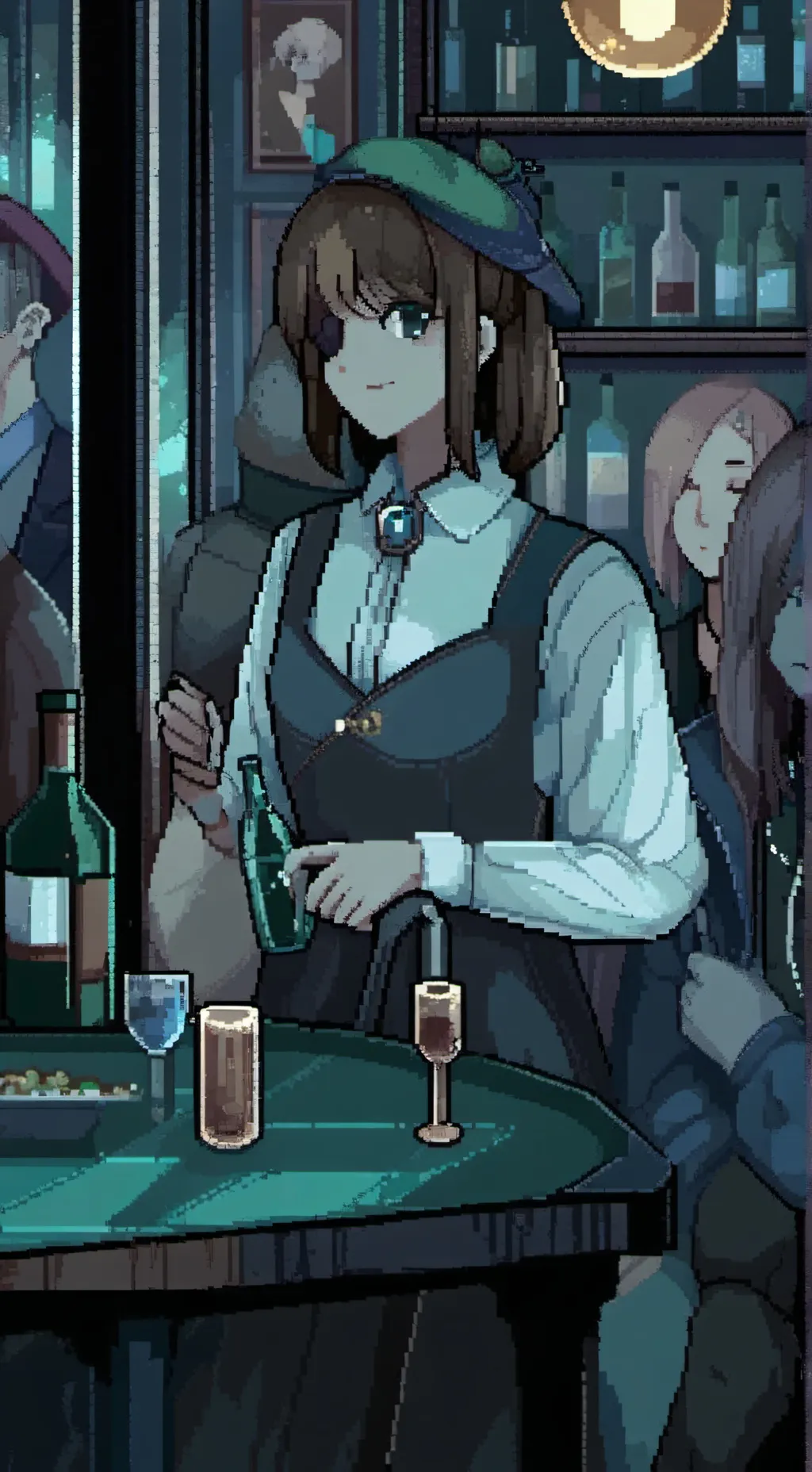 ai character: lily, rosy + daisy background