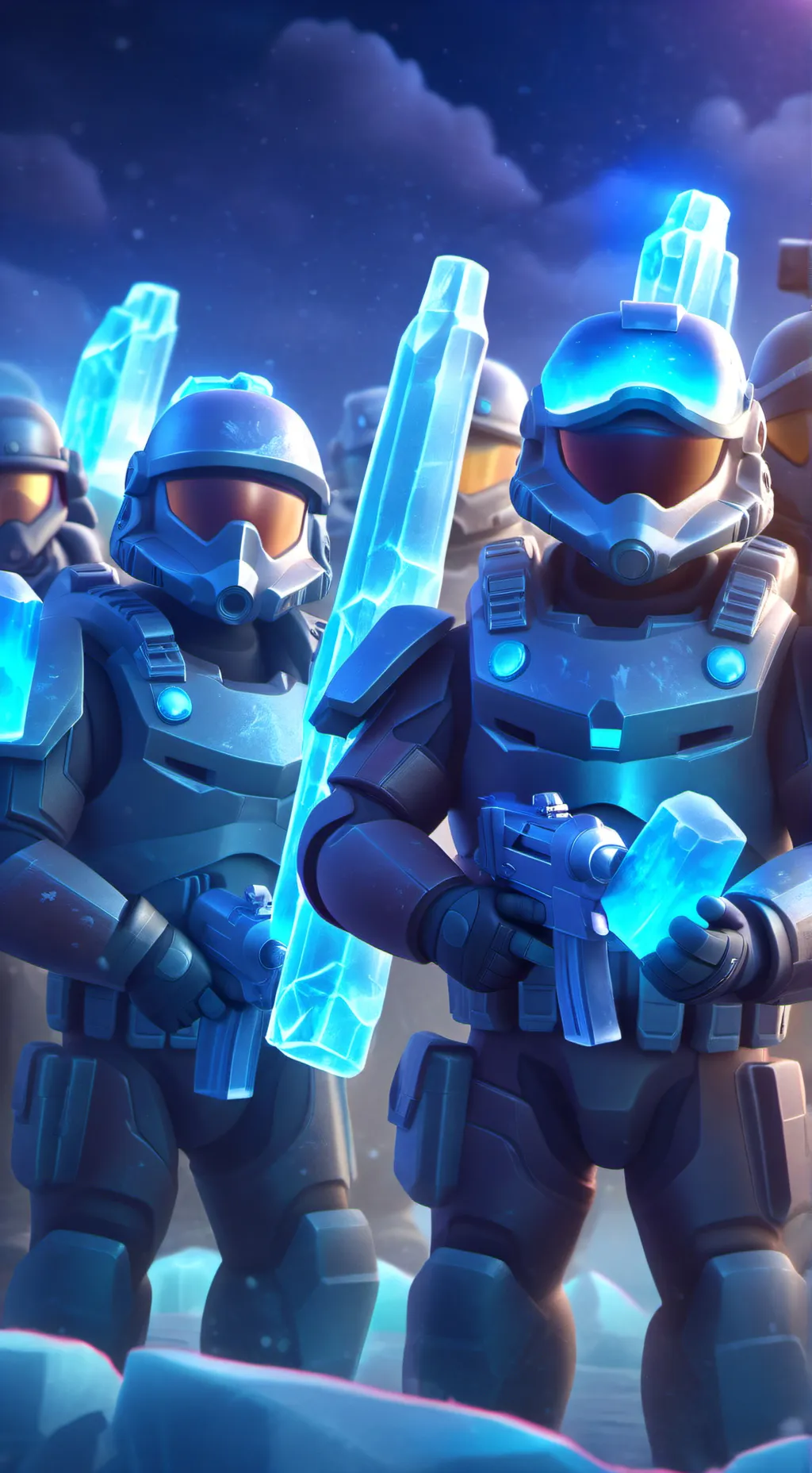 ai character: Glacius Soldiers background