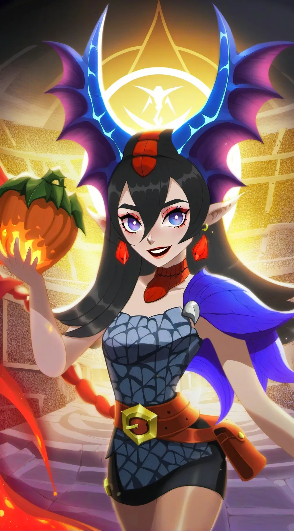 ai character: girl demon background