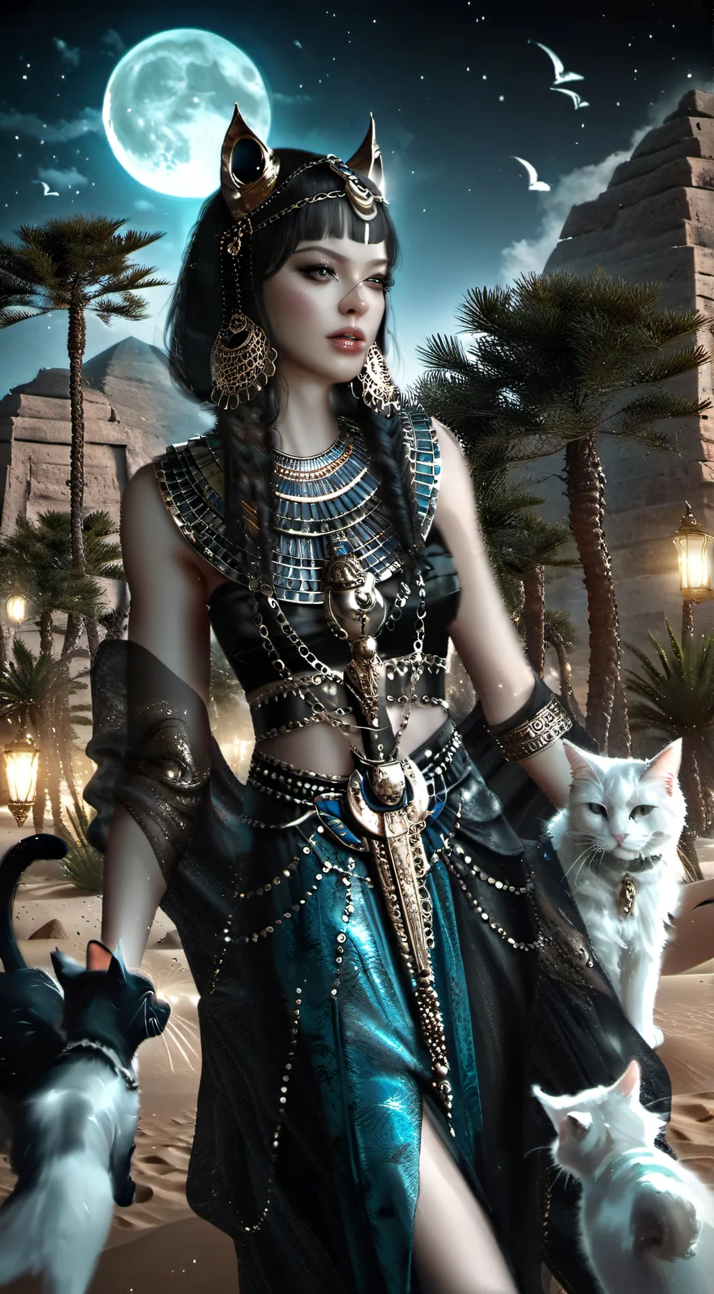 ai character: Egyptian Priestess background