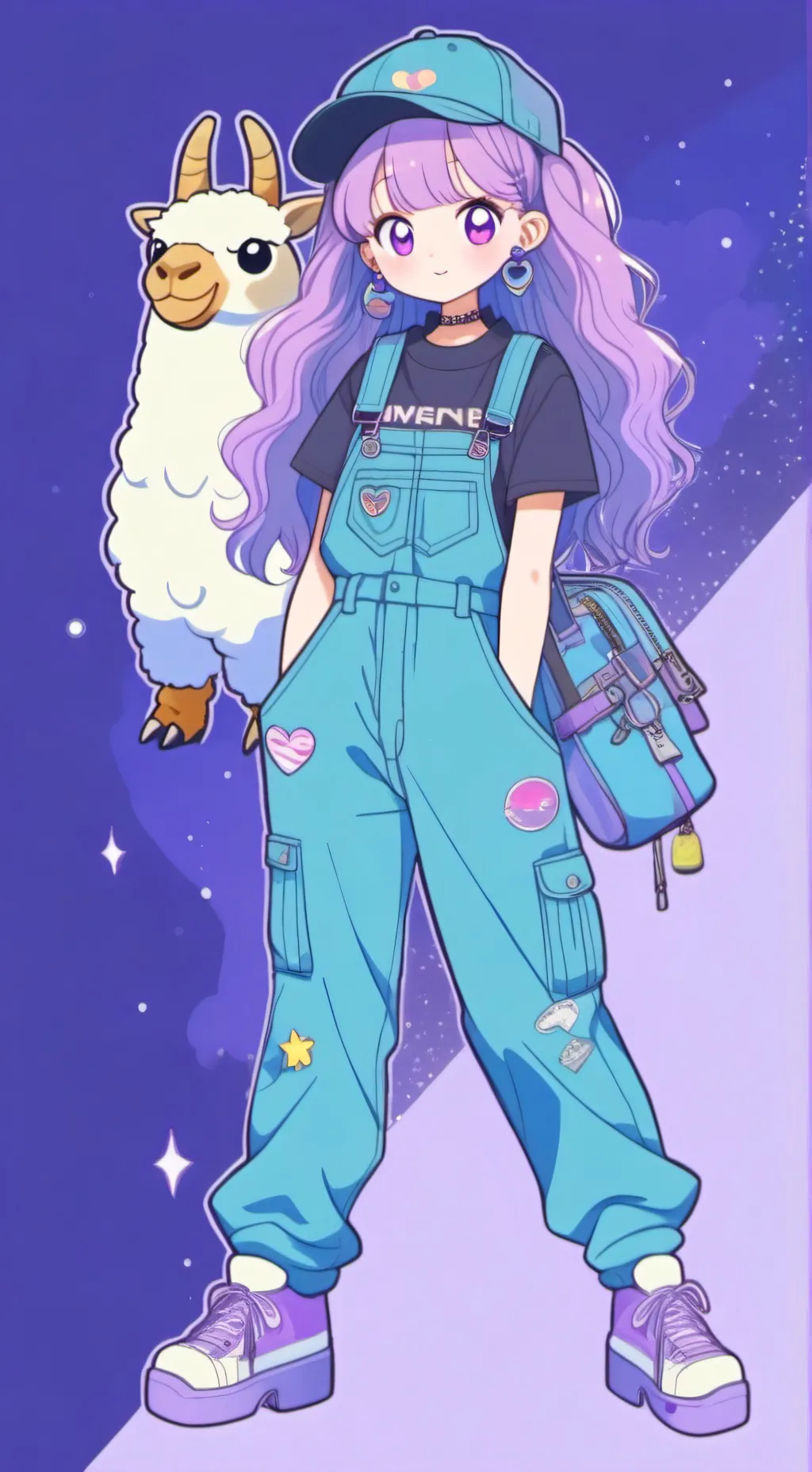 ai character: Violet Vesper🦙🤖🧑‍🚀 background