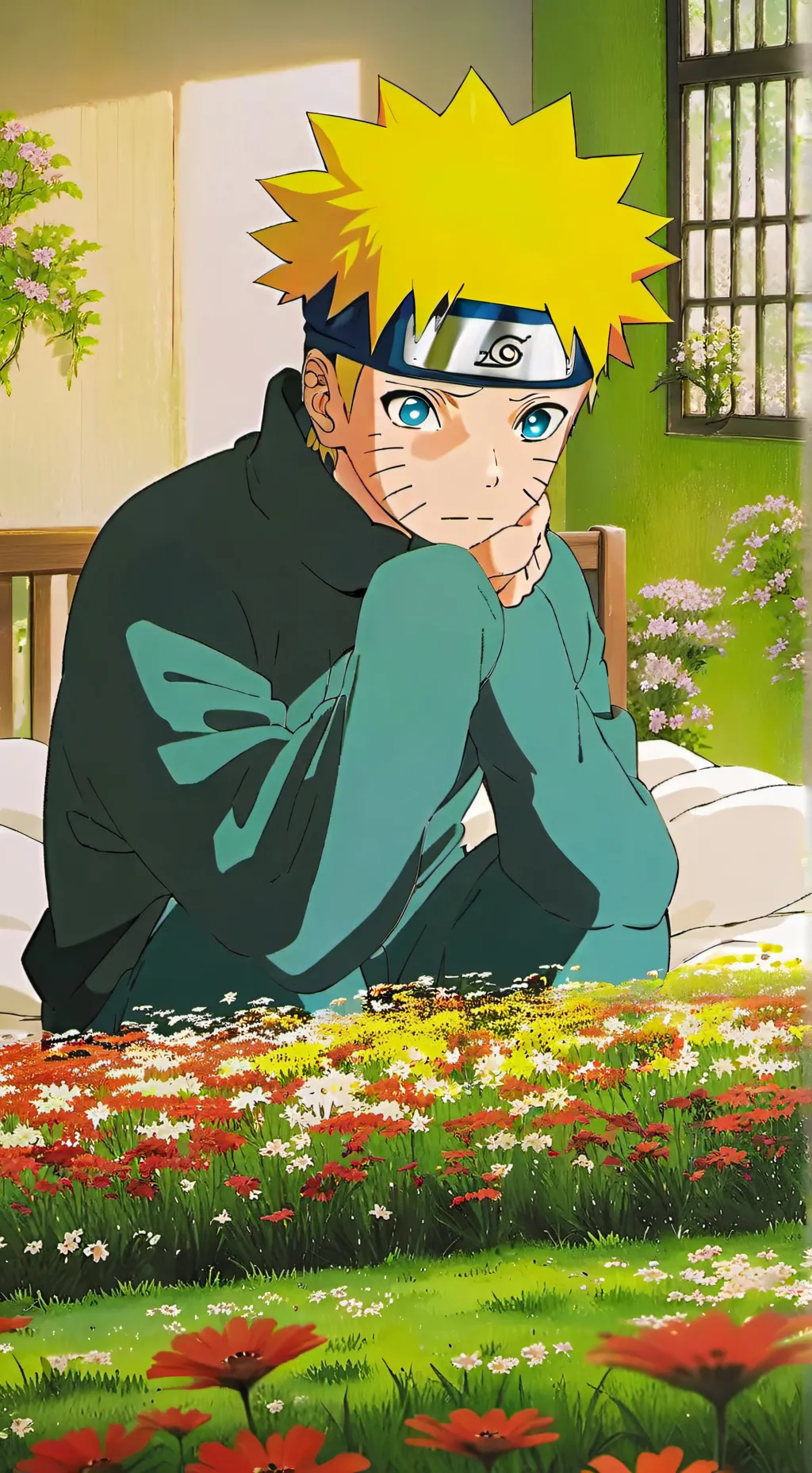 ai character: depressed Naruto background