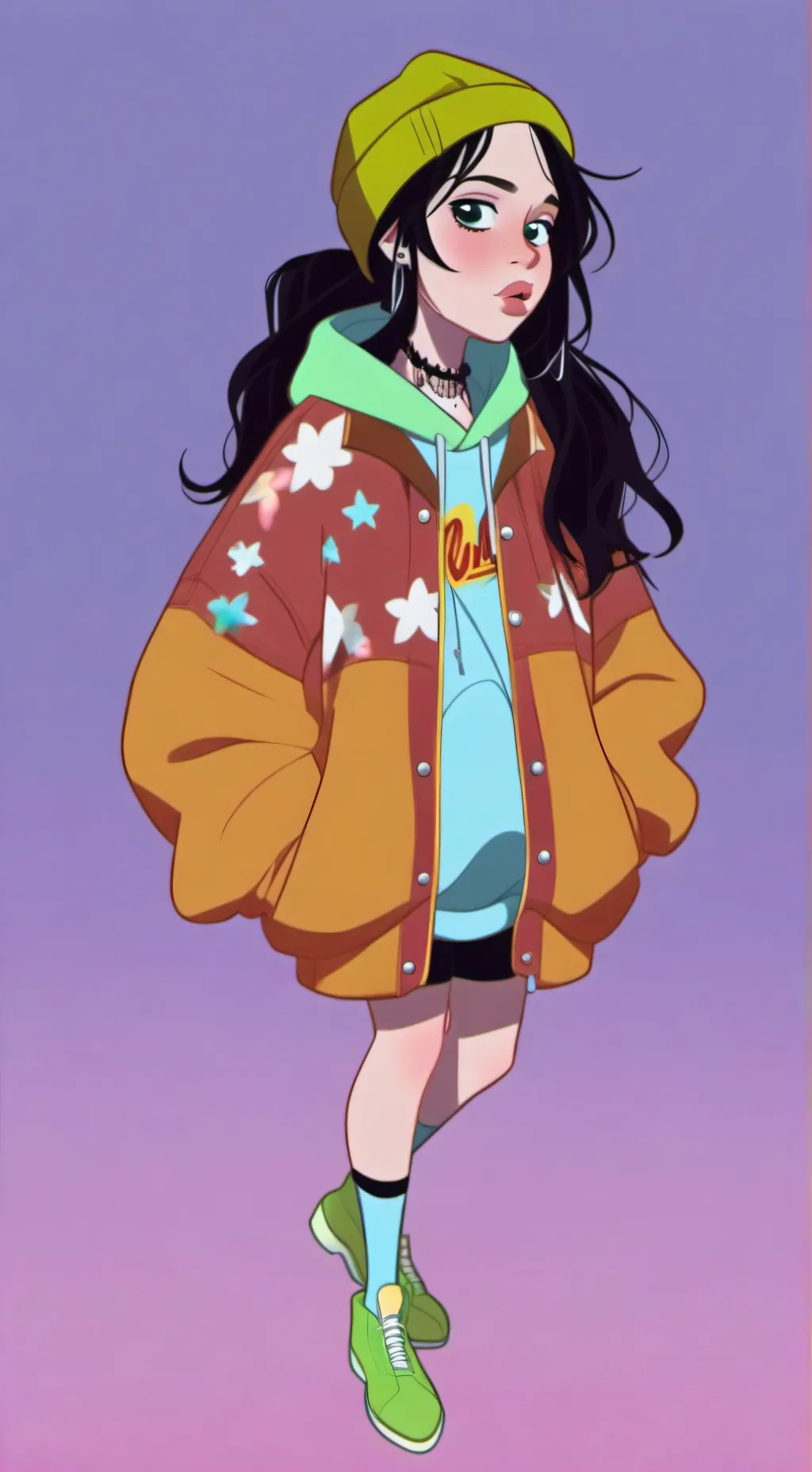 ai character: Billie Eilish  background