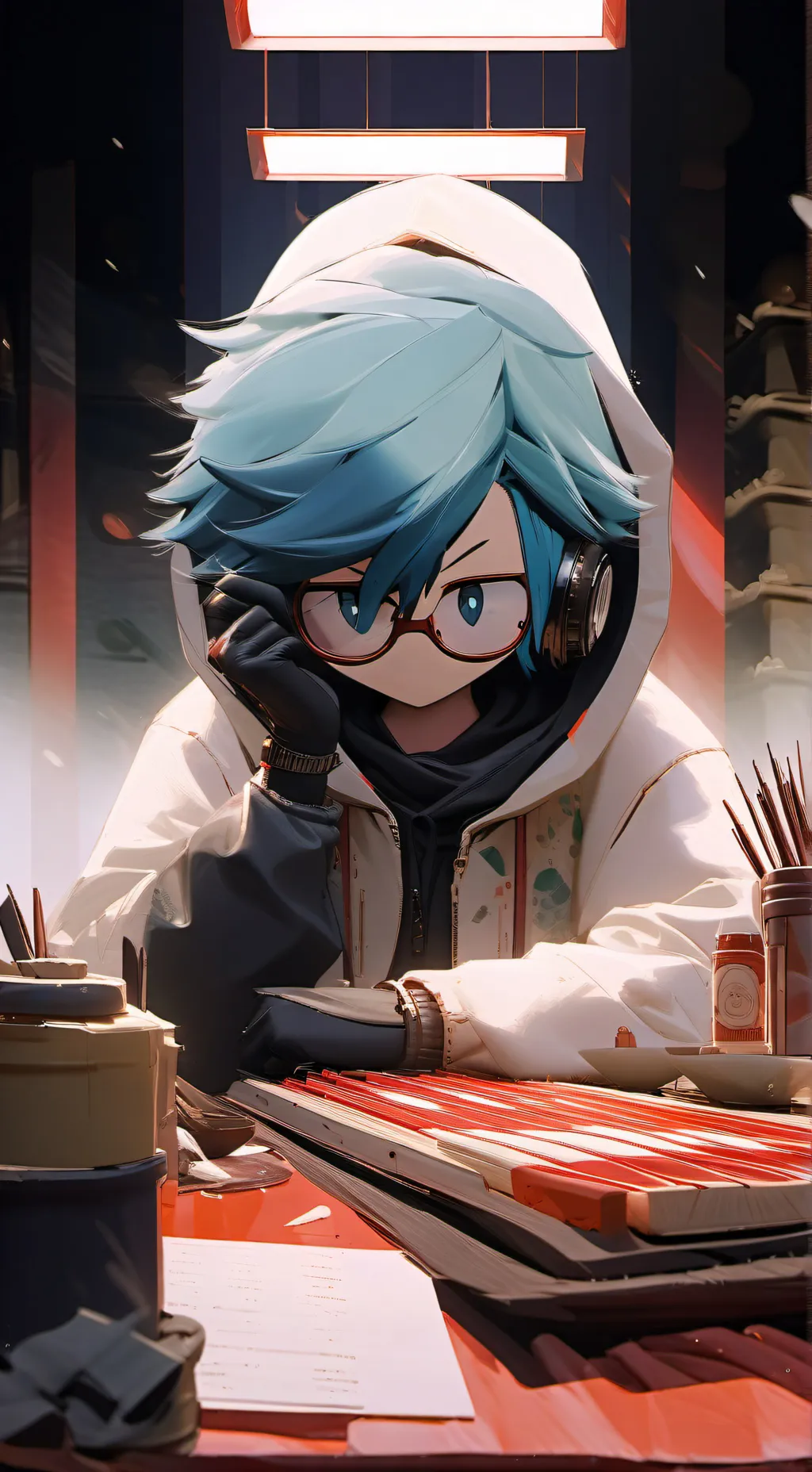 ai character: sonic overworking background