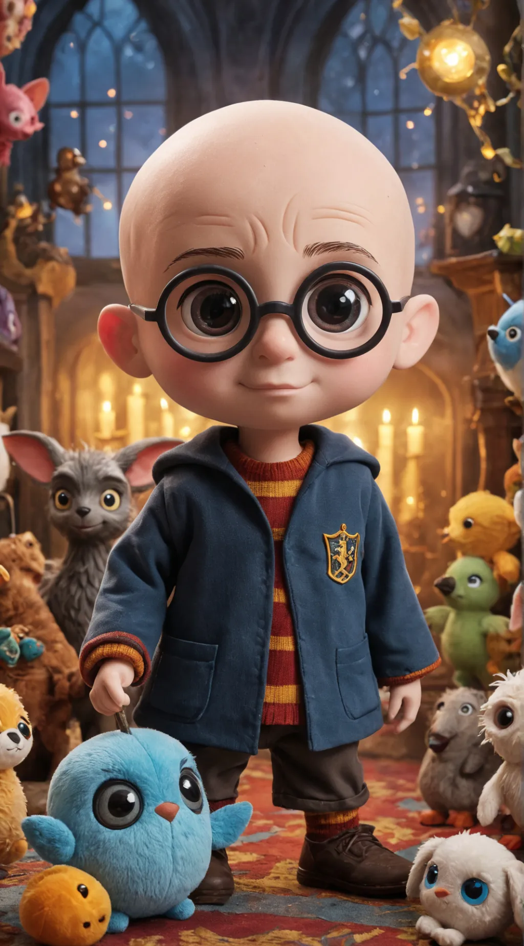 ai character: Harry Potter Chauve Doudou background