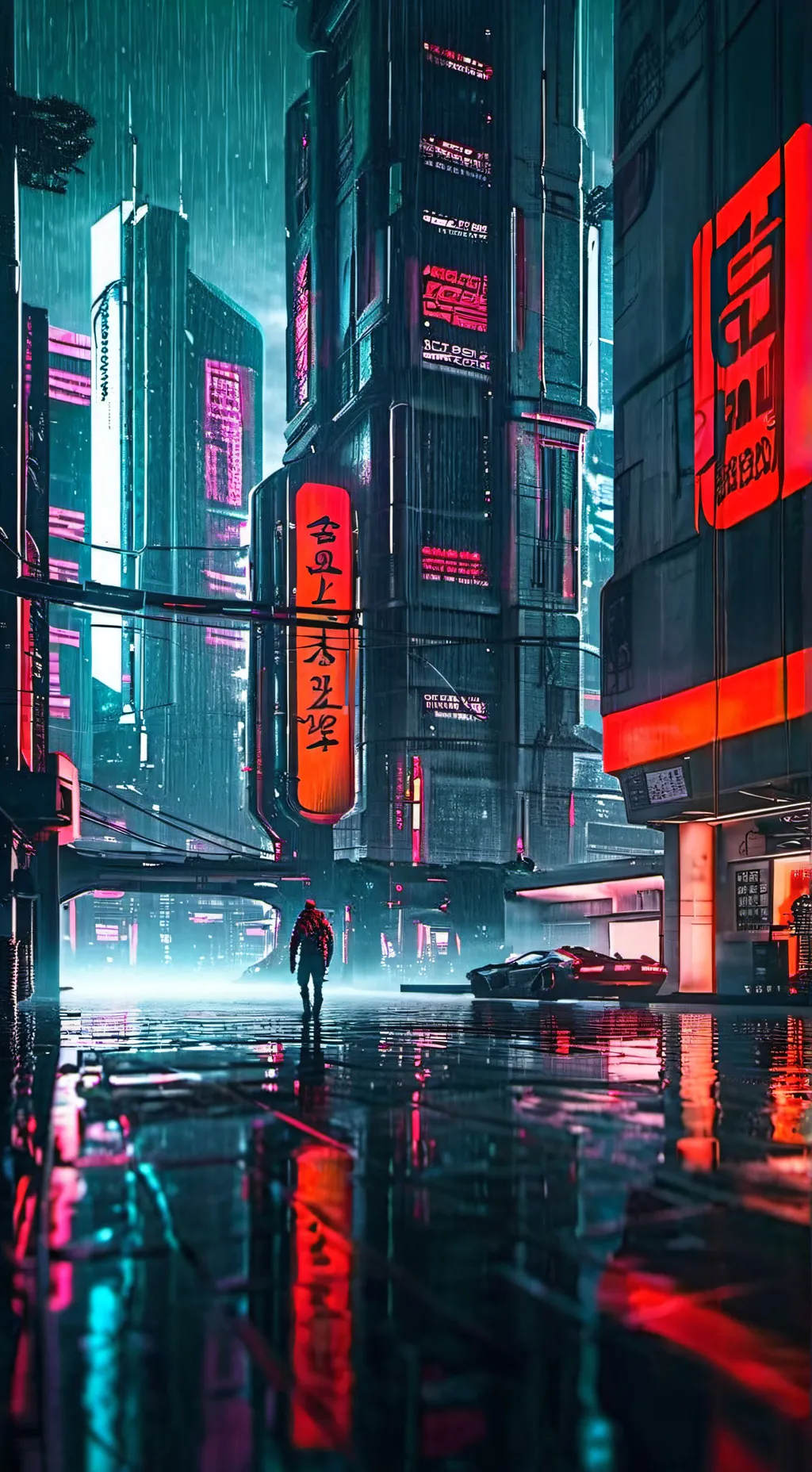 ai character: Cyberpunk Japan background
