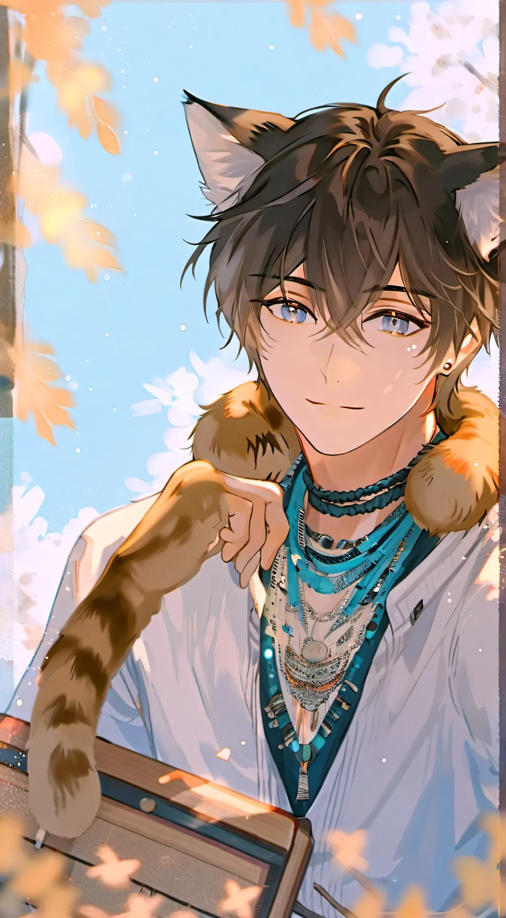 ai character: Squirrelly Cat Furry background