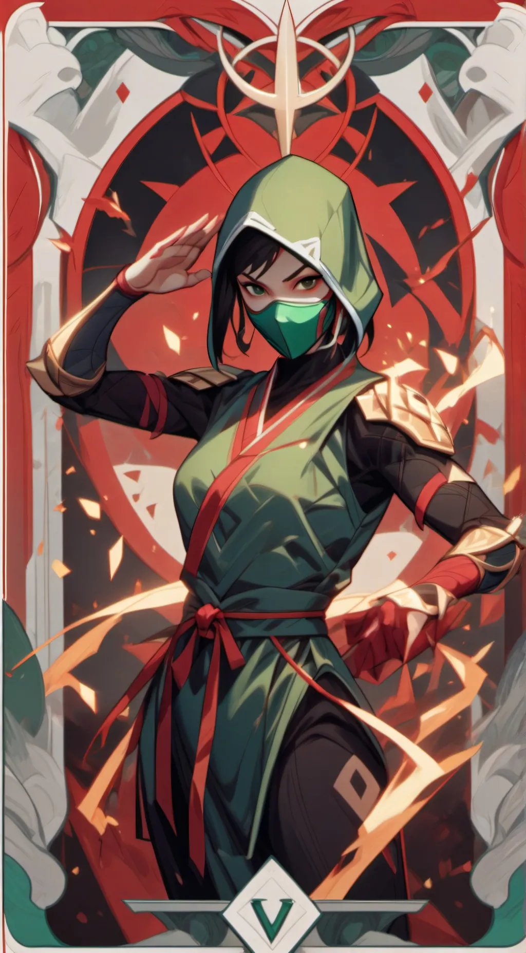 ai character: mk emerald background