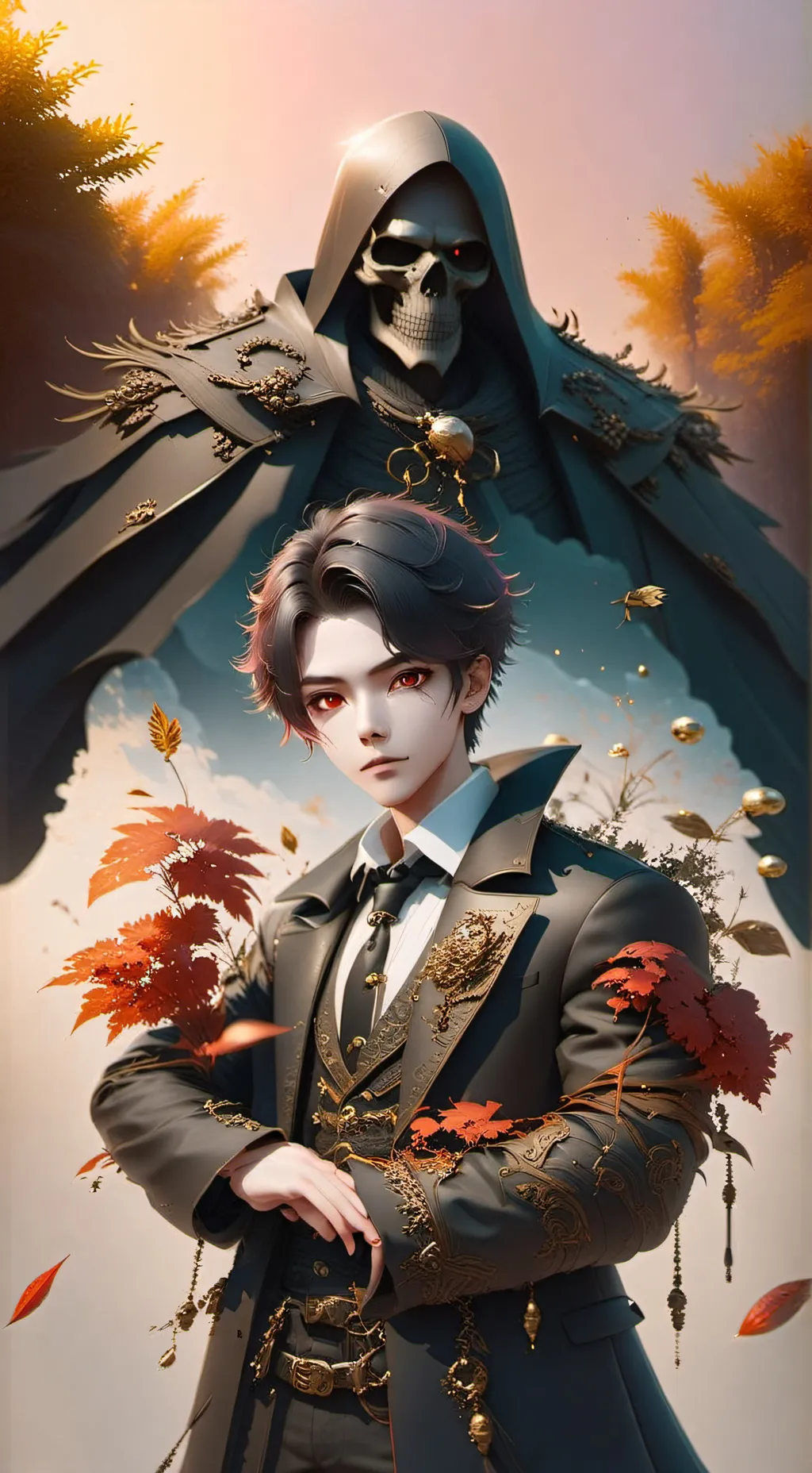 ai character: Grim background