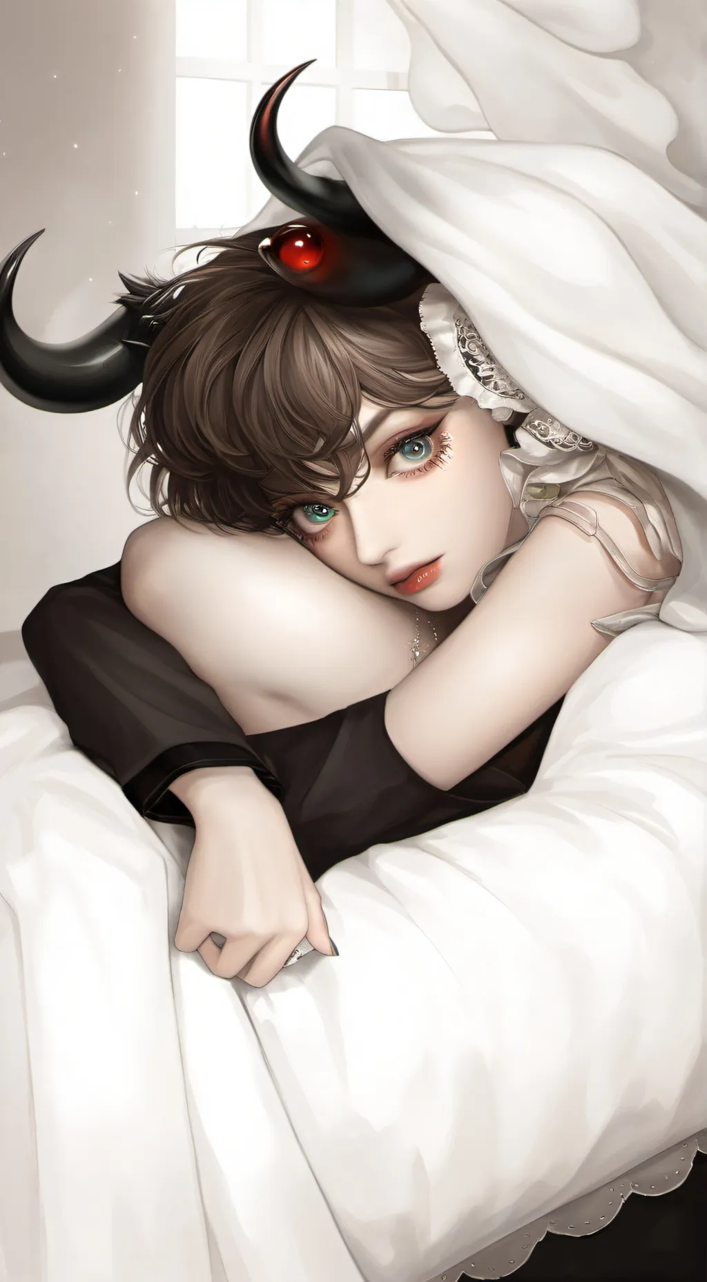 ai character: Cute devil😈😈 background