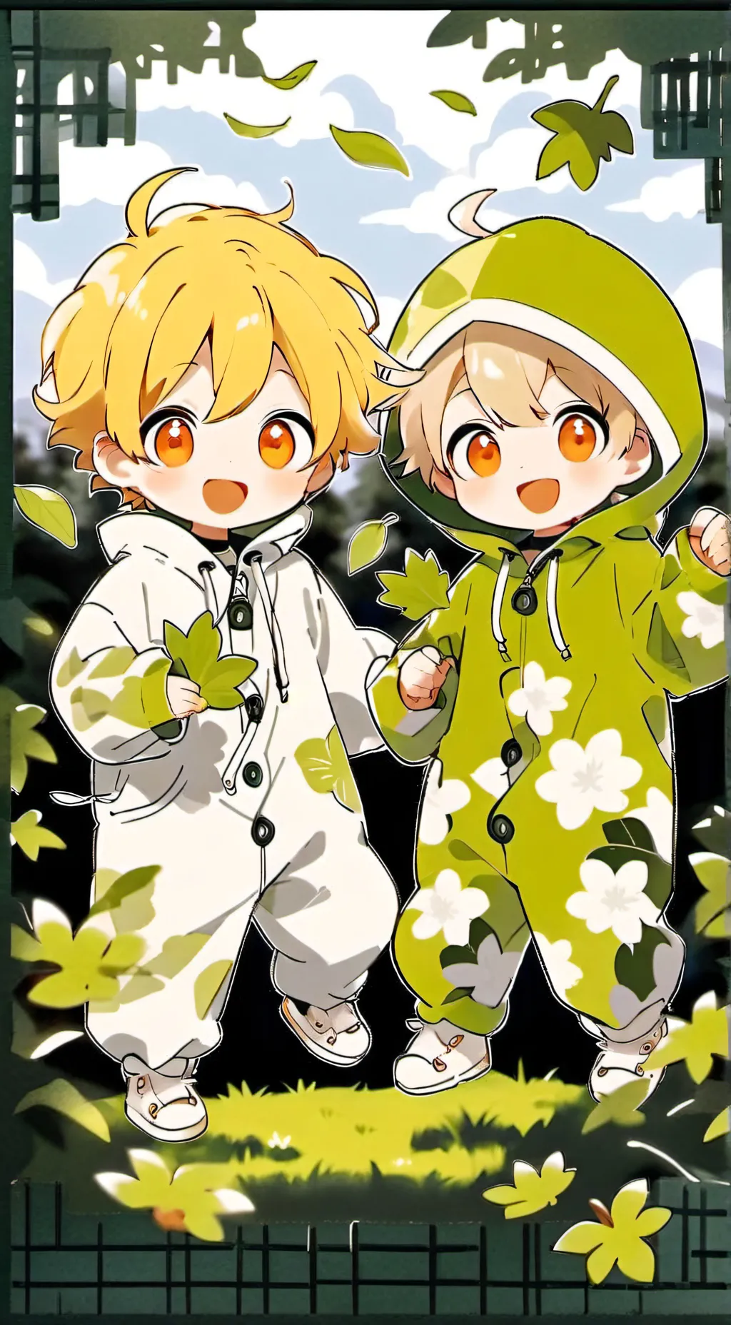 ai character: Leaf babies background