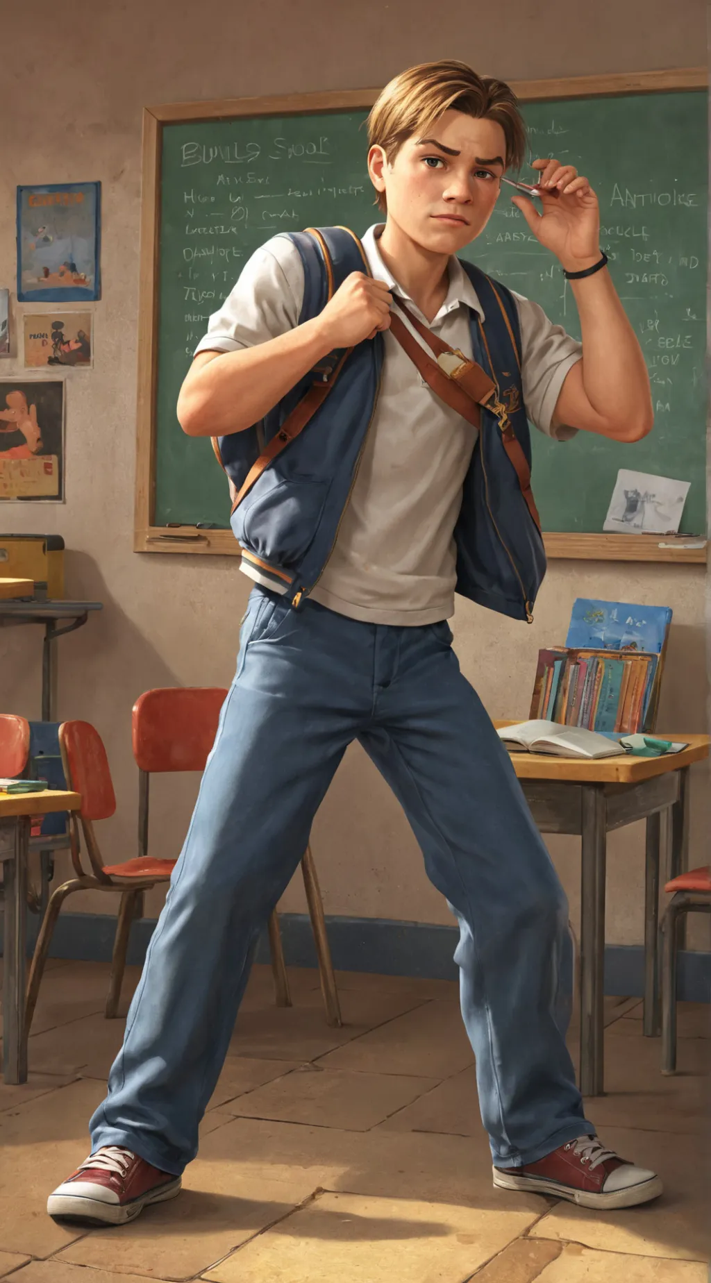 ai character: school bully  background