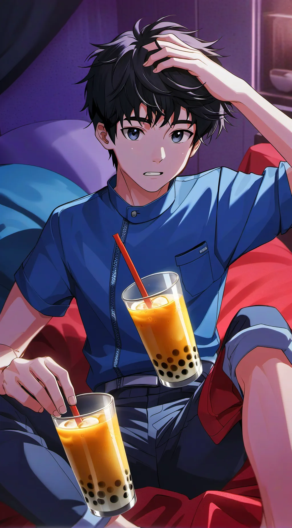 ai character: boba.... background