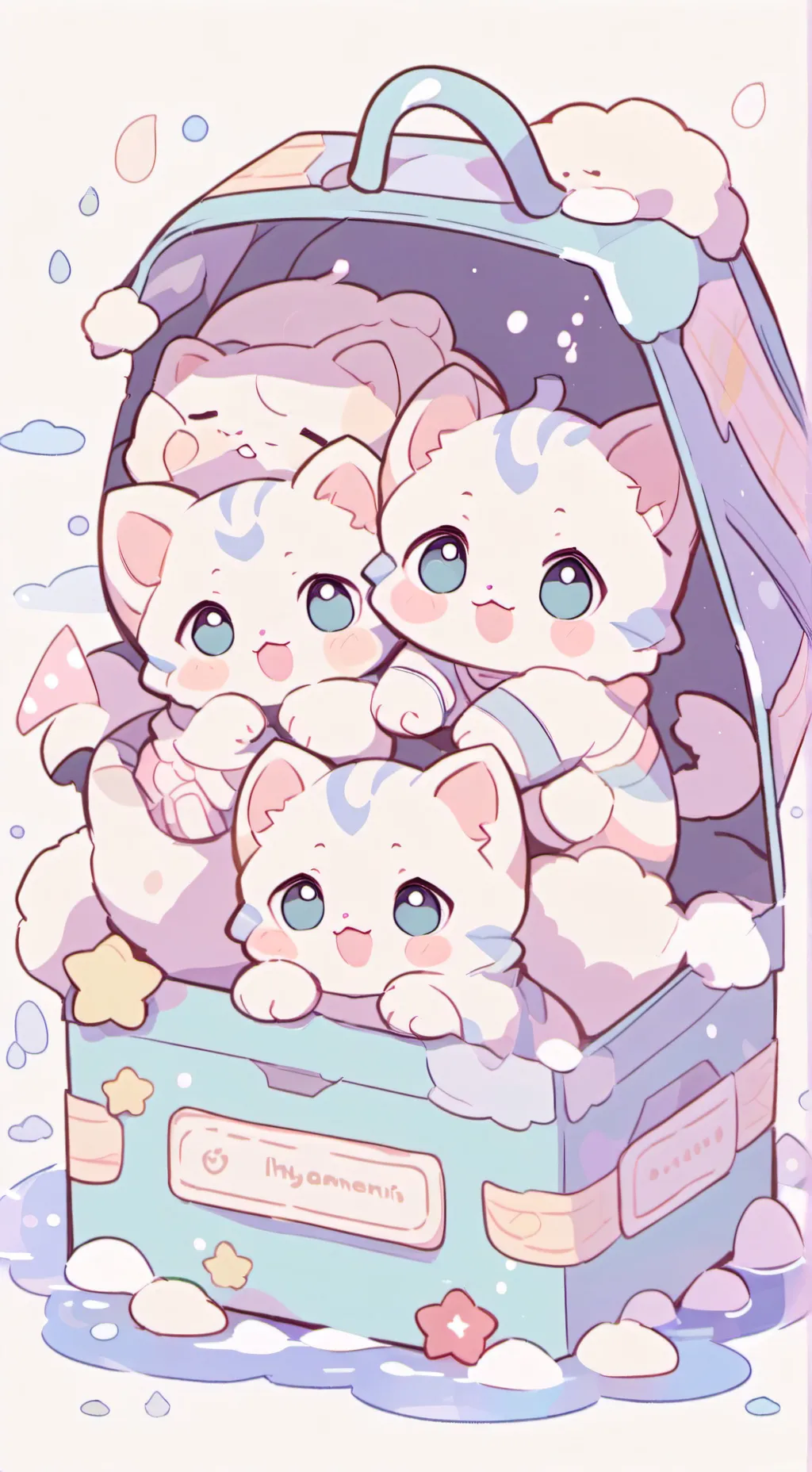 ai character: baby kittens cubs background