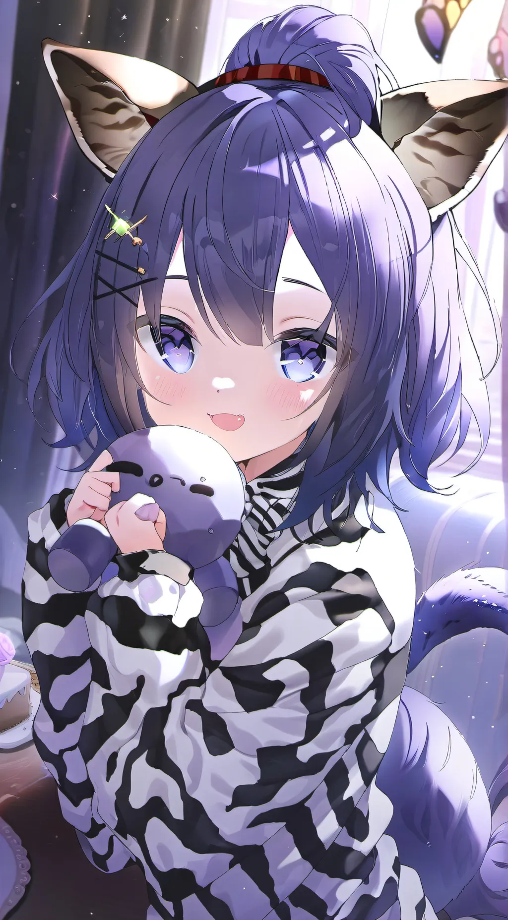 ai character: Zebra Striped Furr background