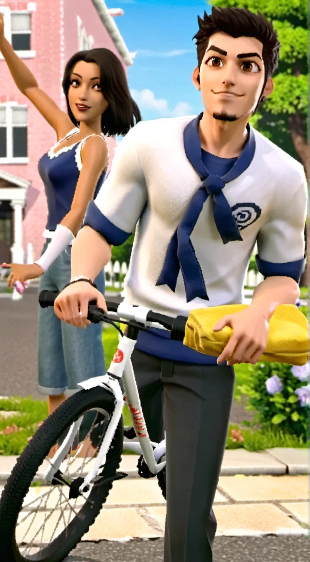 ai character: Paperboy (Pixels) background
