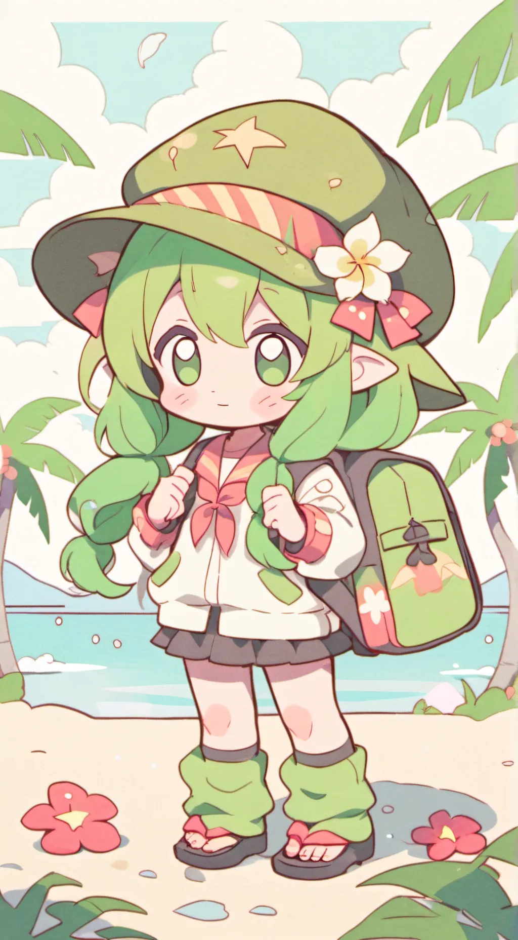ai character: HH beach background