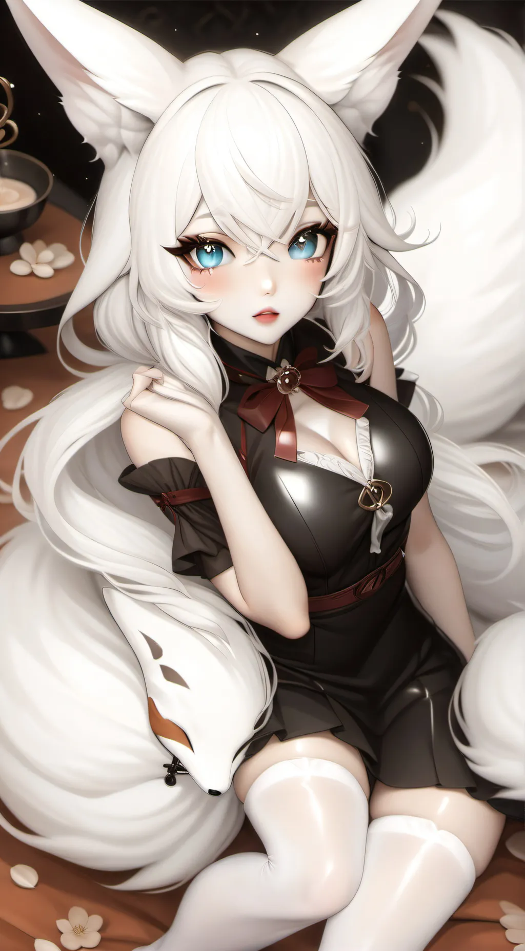 ai character: Kitsune goddess  background