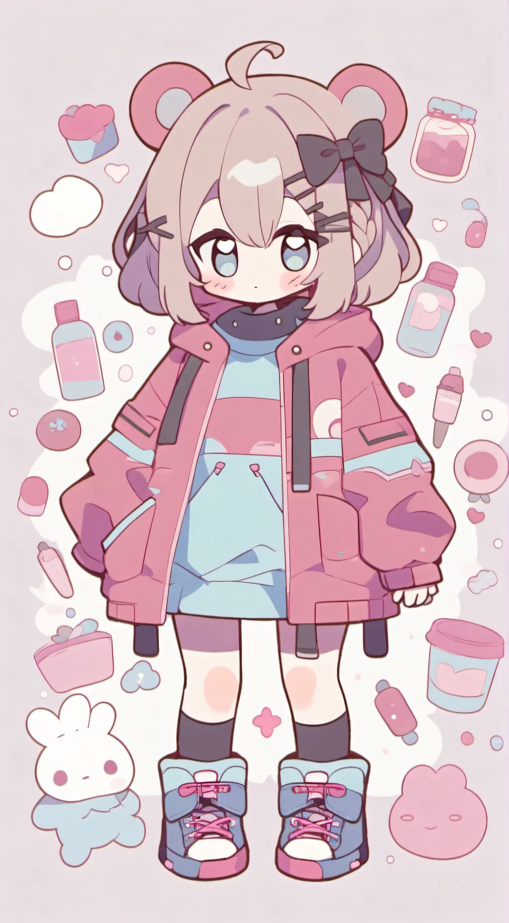 ai character: Azuhh kaii background