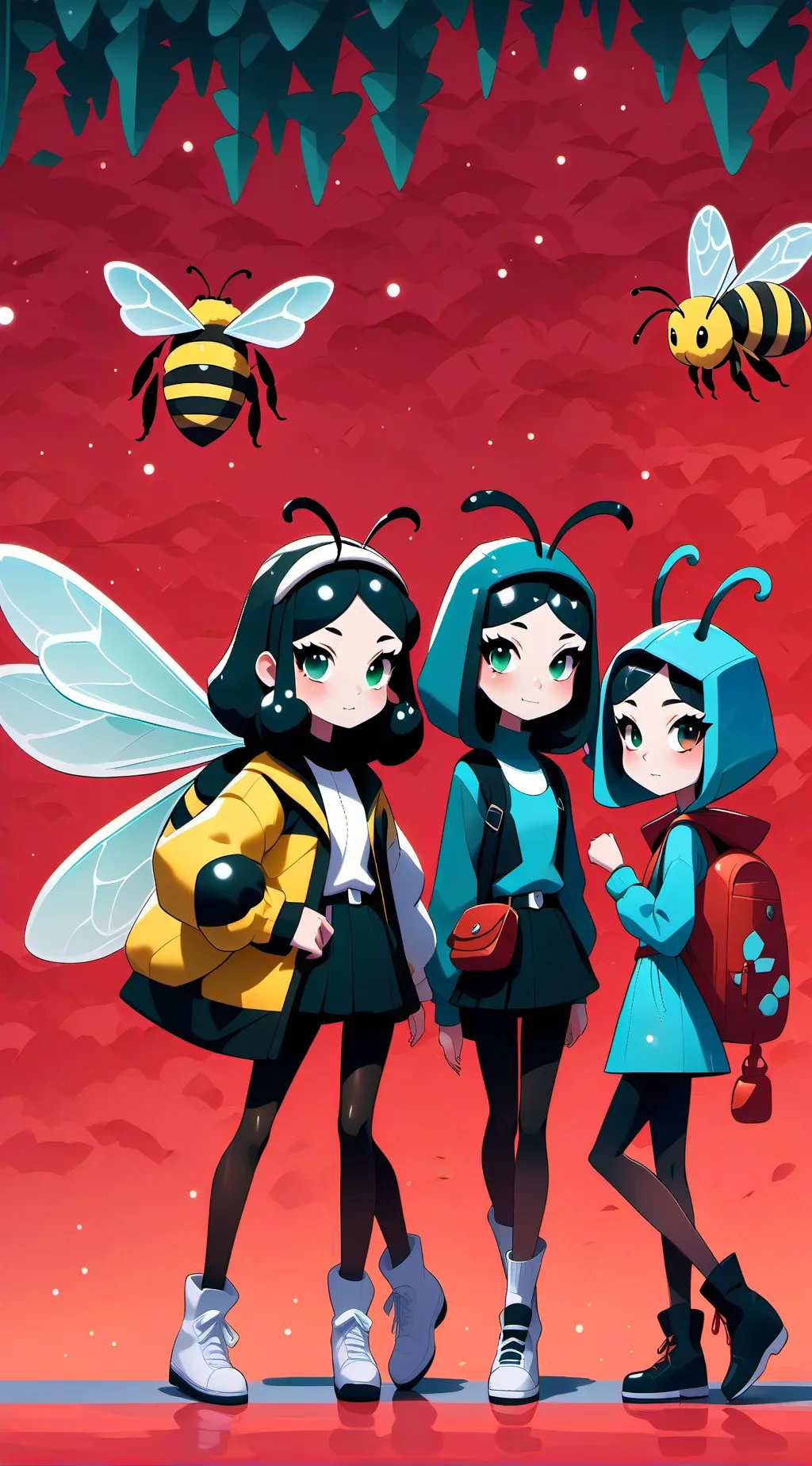 ai character: bee girls background