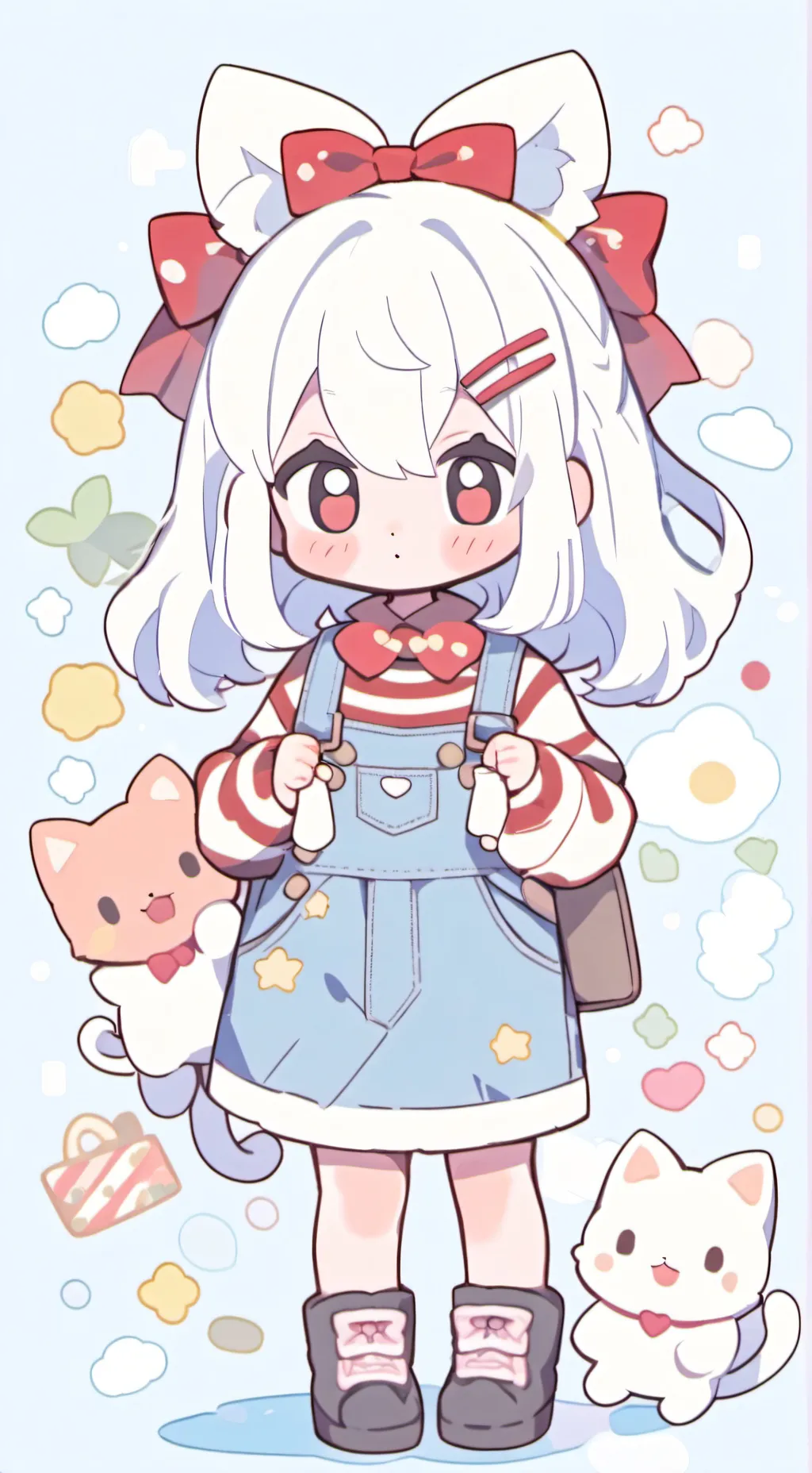 ai character: Chibi Hello Kitty  background