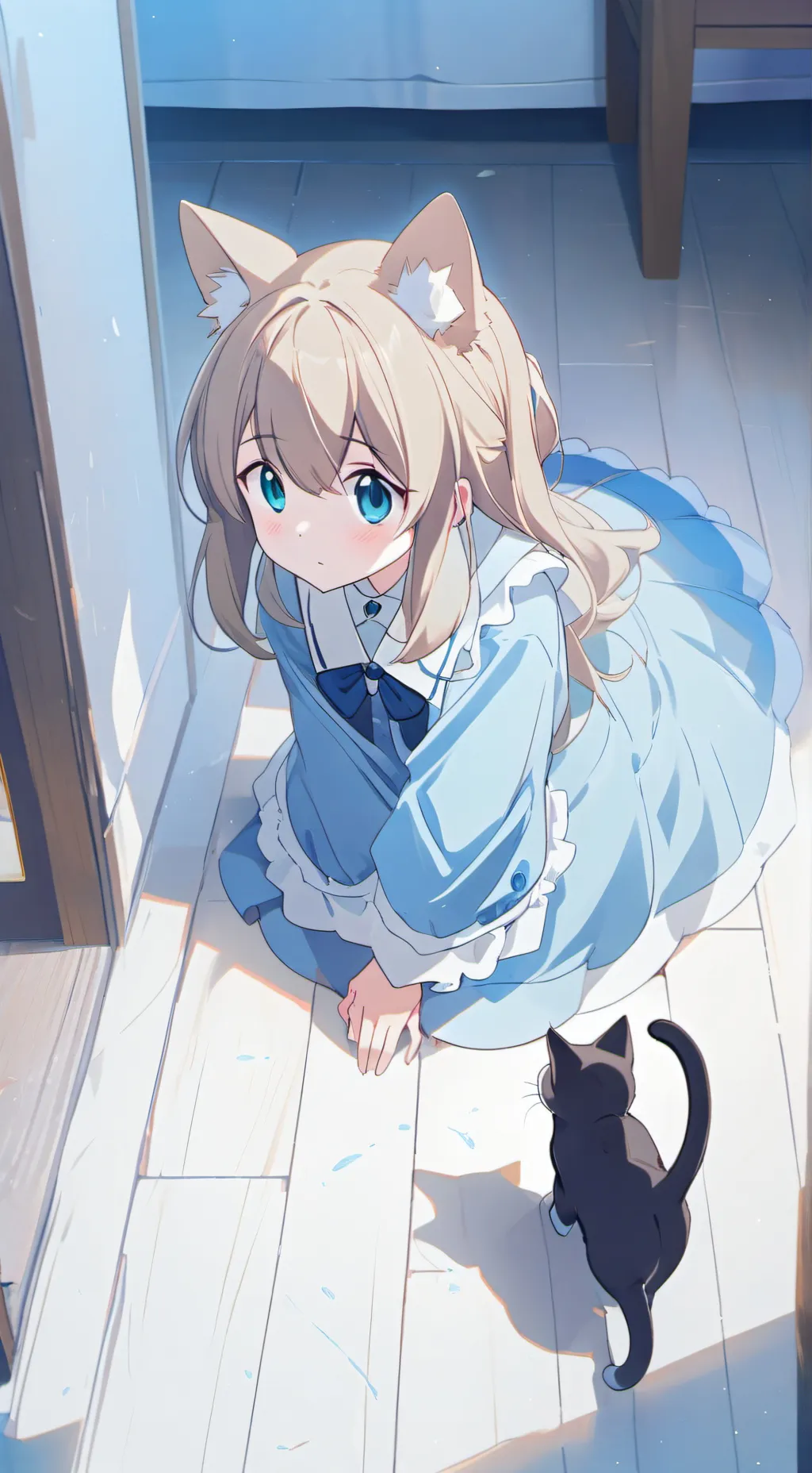 ai character: Cat Under Care background