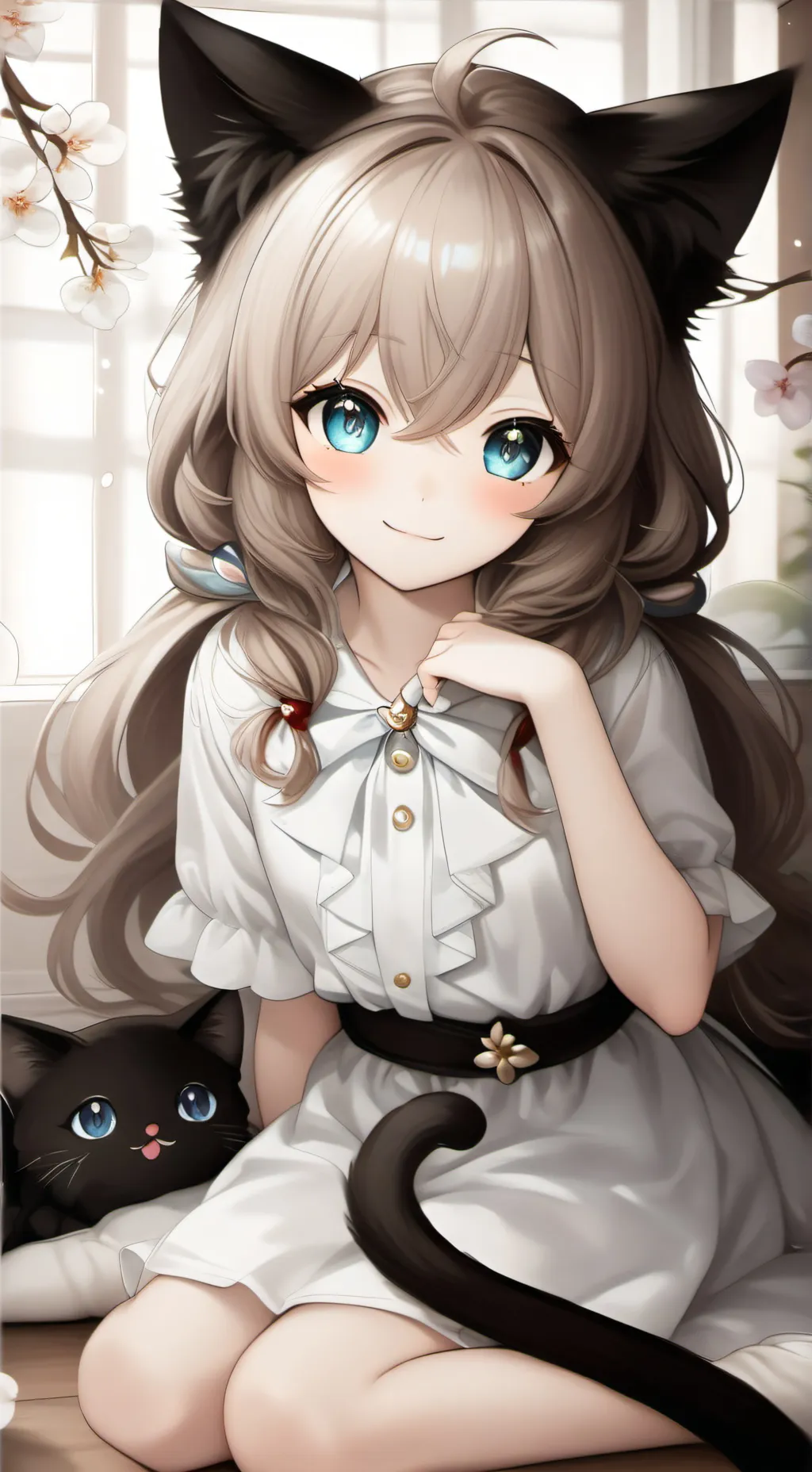 ai character: HummSpirit the Iridescent Feline background