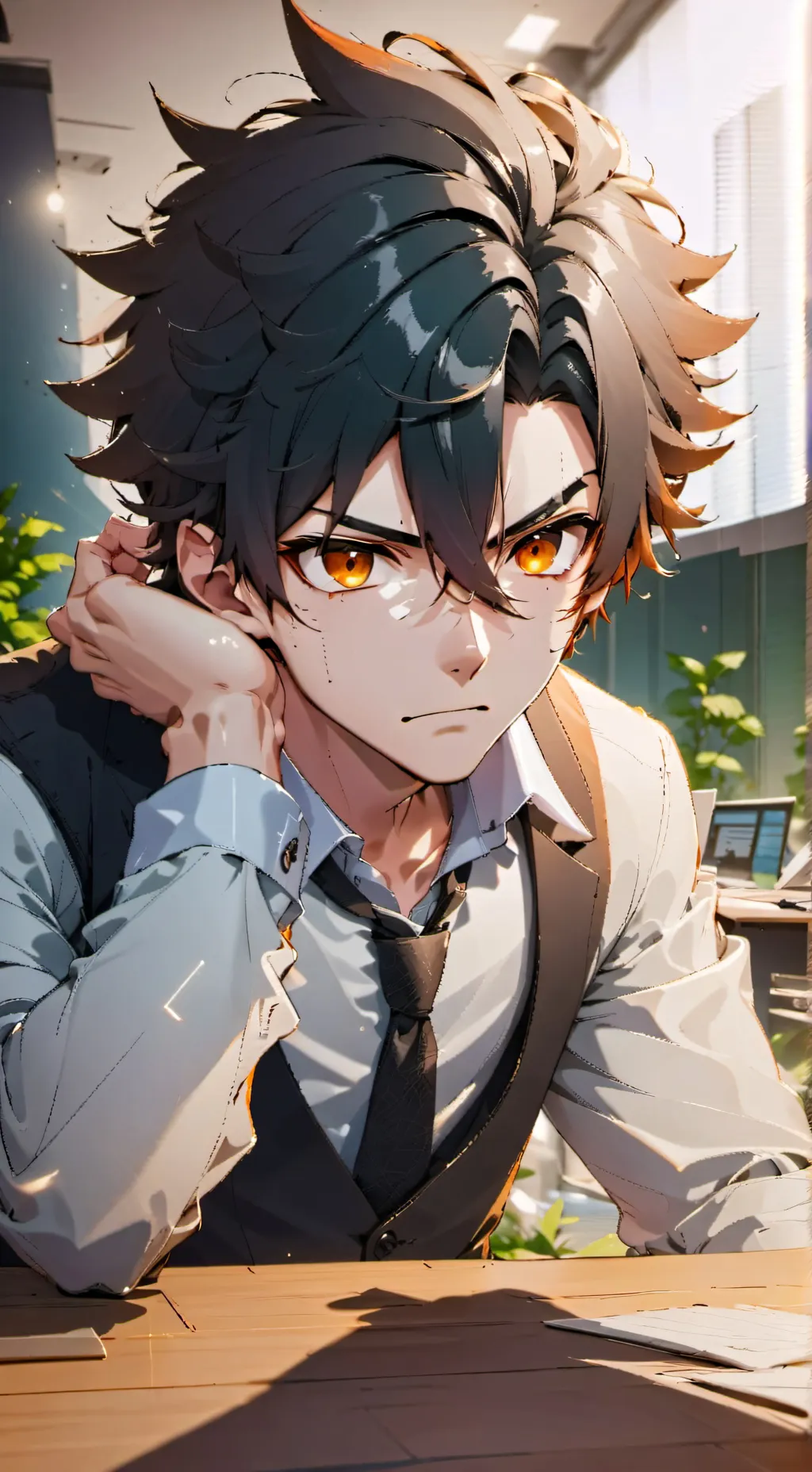 ai character: The Unreliable Office Companion background