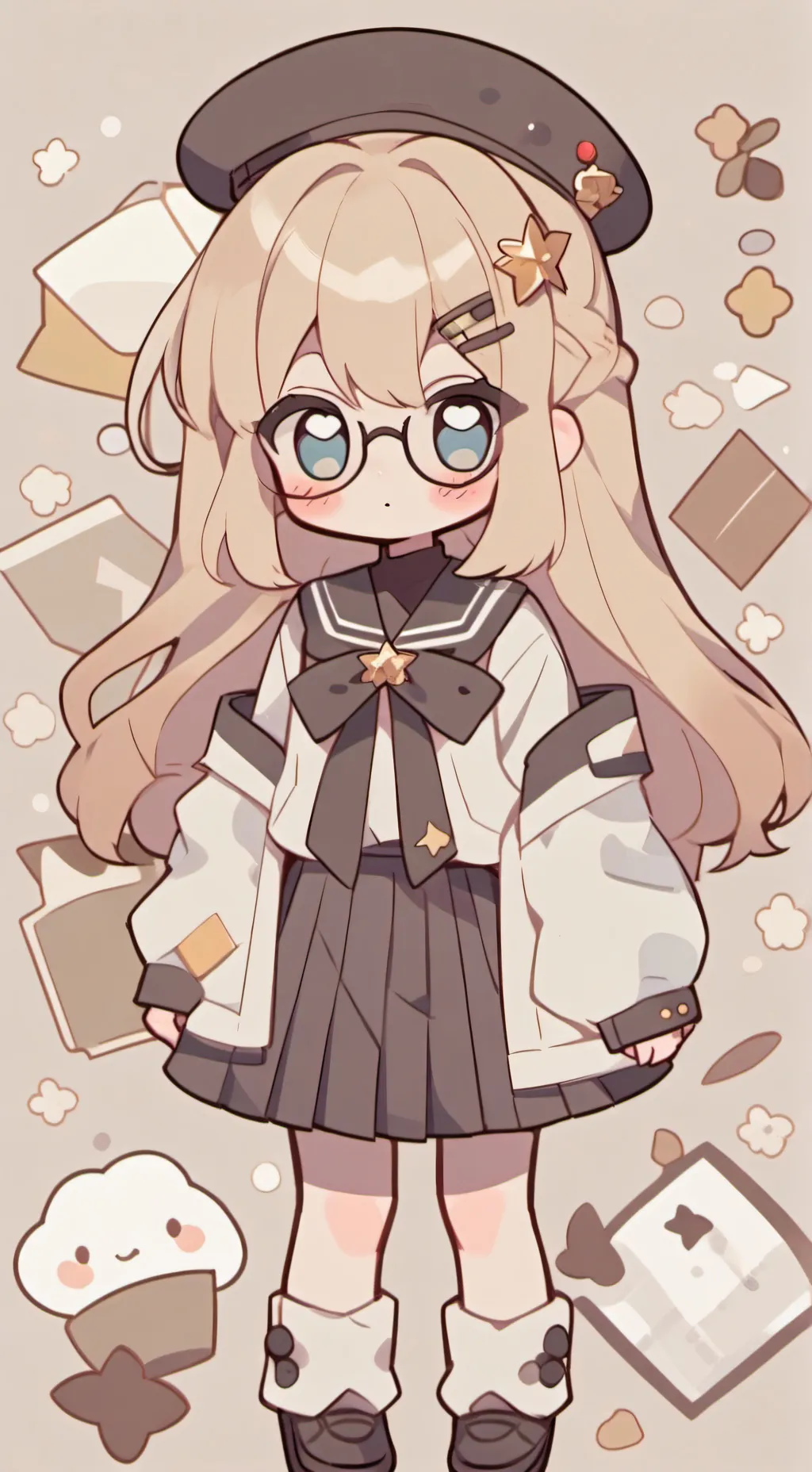 ai character: Chibi Student  background