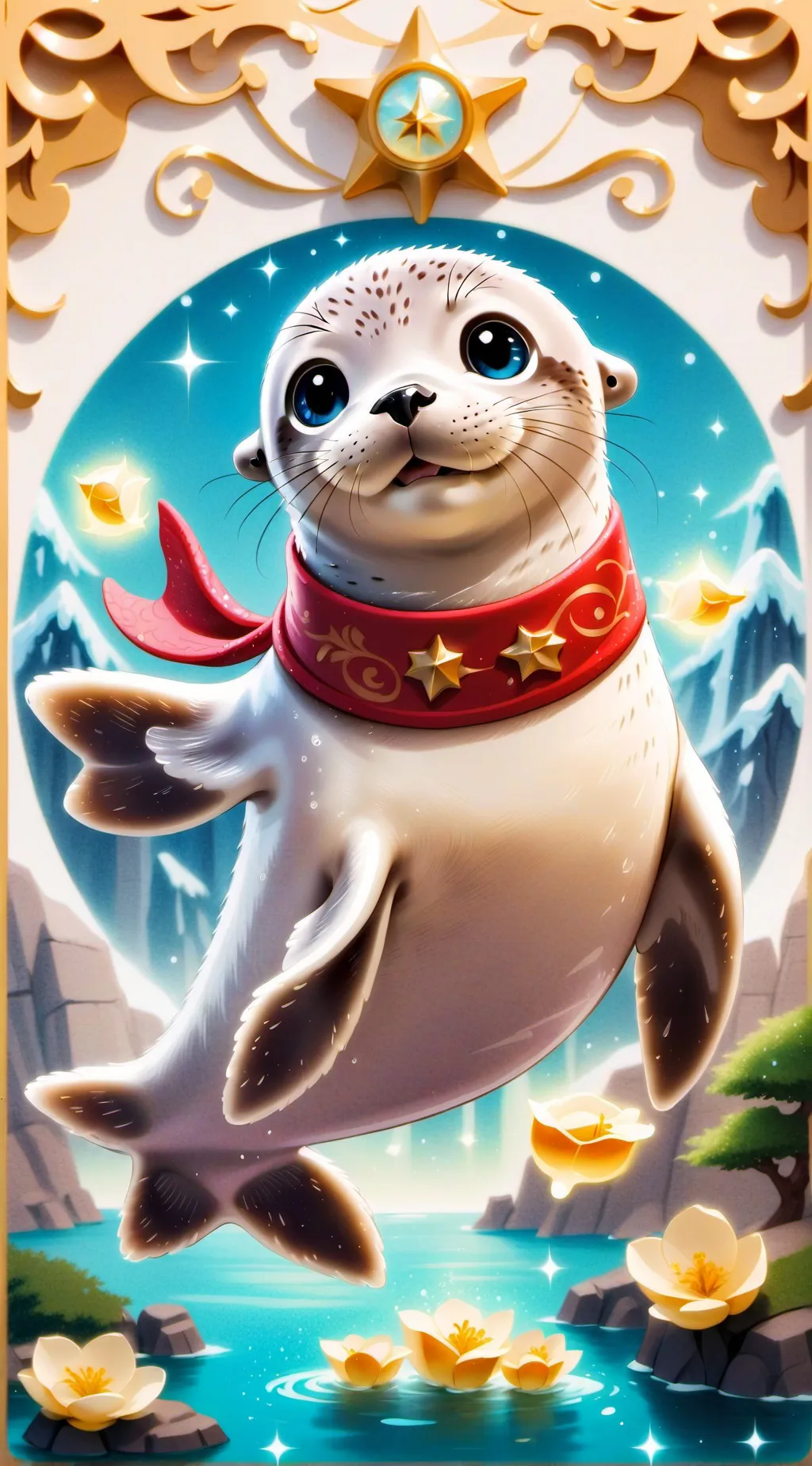 ai character: santas little seal background