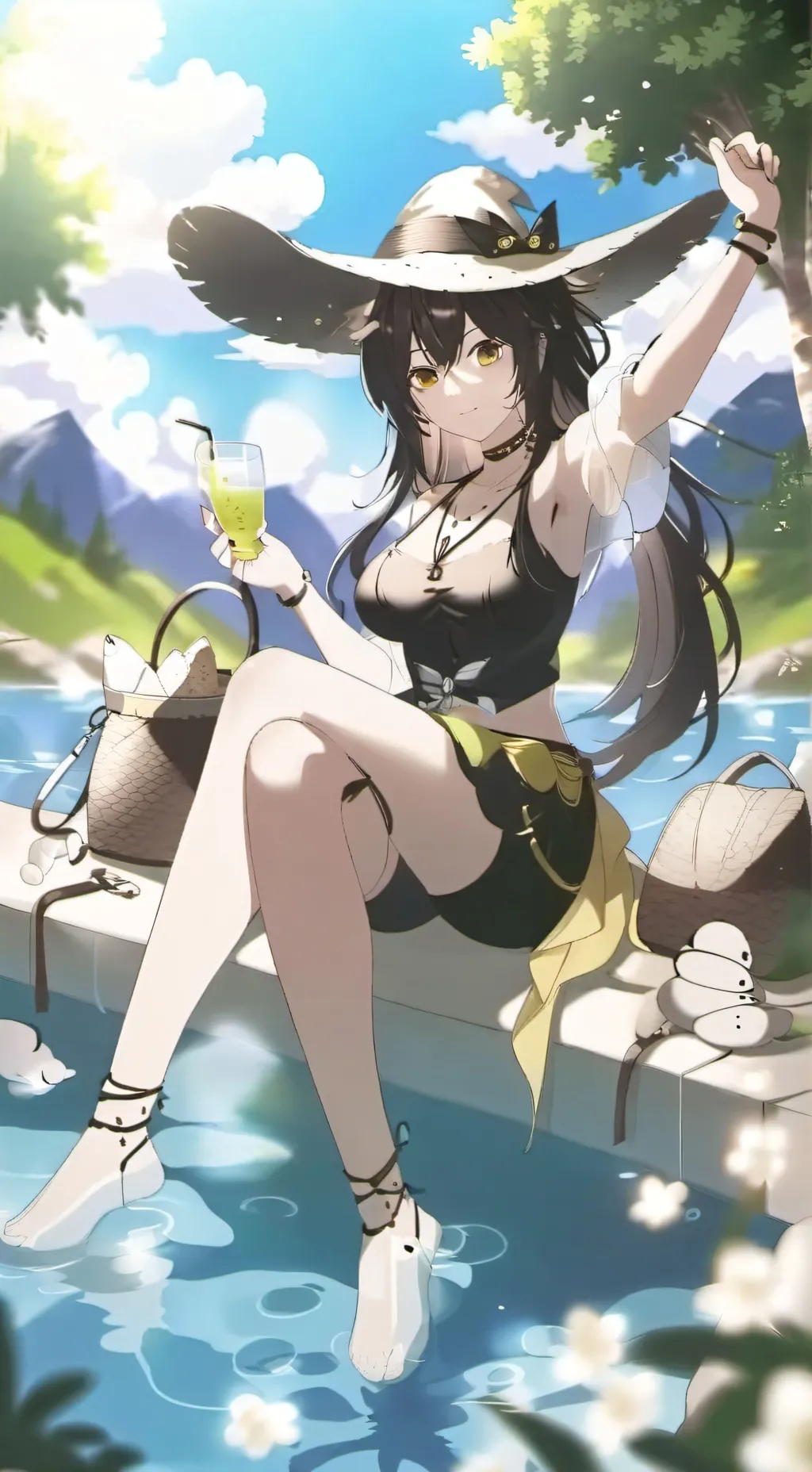 ai character: Mha piscine  background