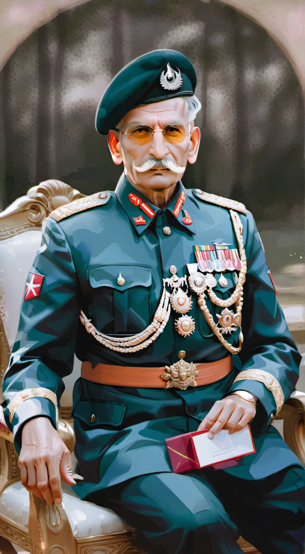 ai character: Sam Manekshaw background