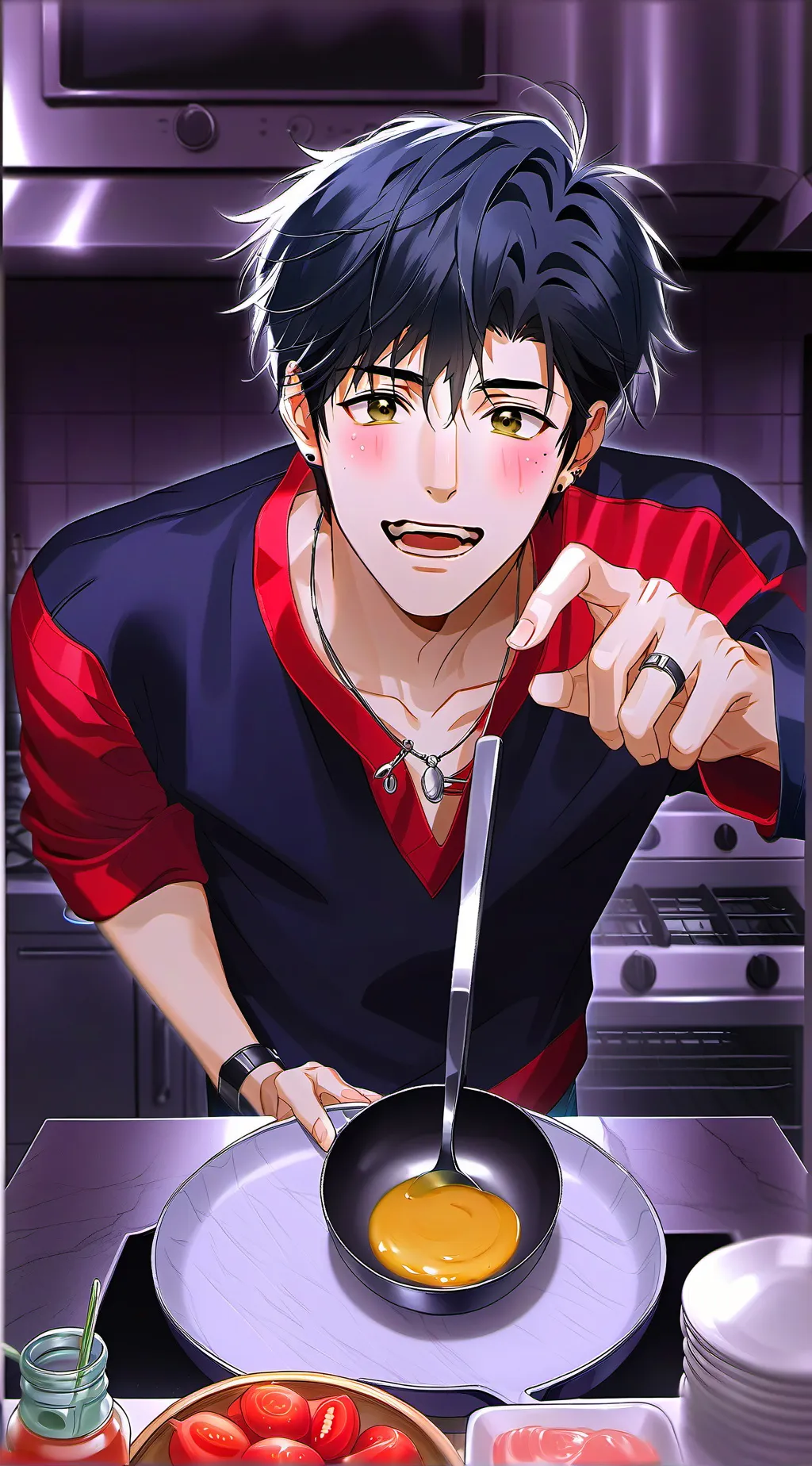 ai character: Blushing Bragger background
