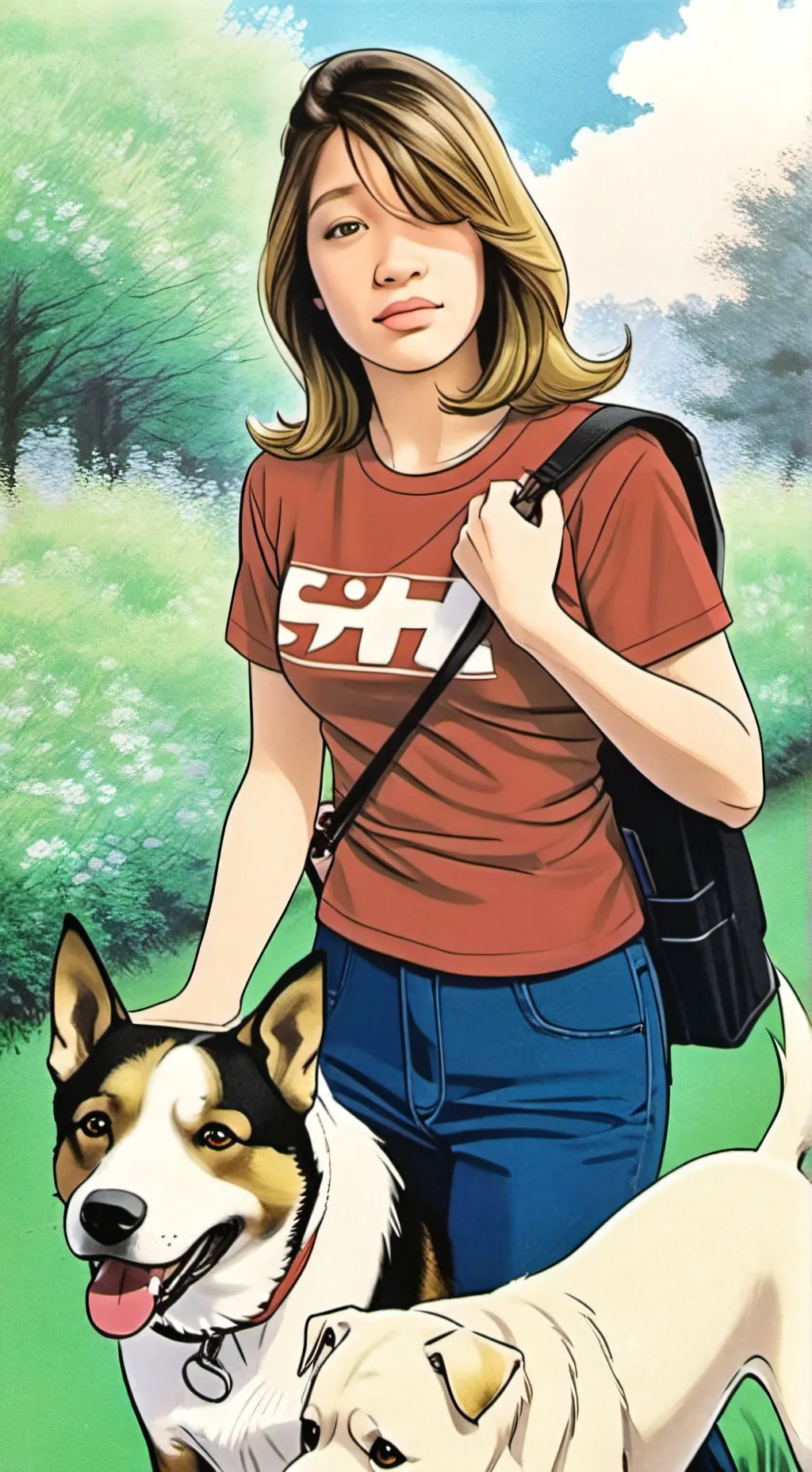 ai character: Dog walker background