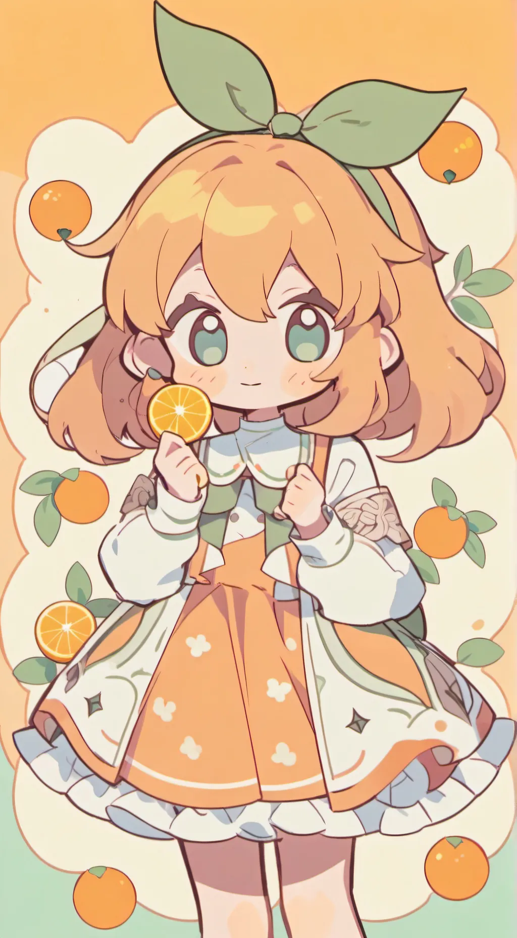 ai character: 🍊Orange Chibi🍊 background