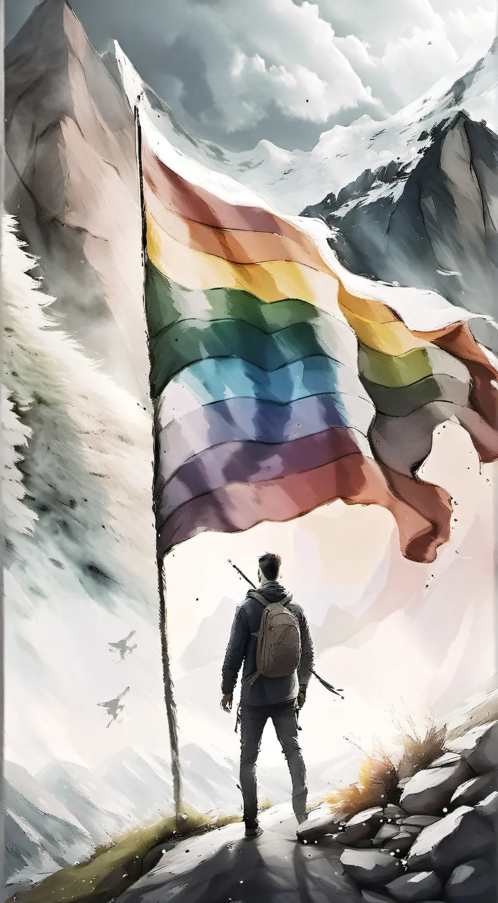 ai character: HH, pride month  background