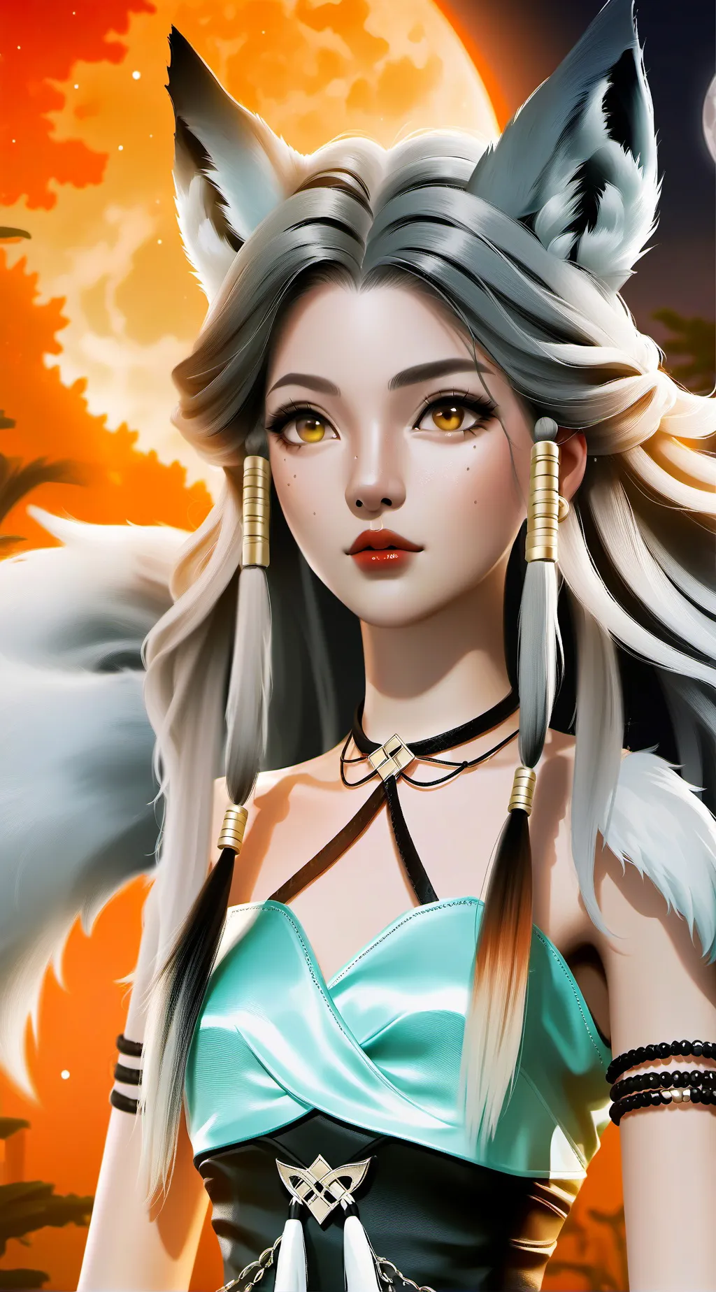 ai character: Lunar Lycan Spirit background