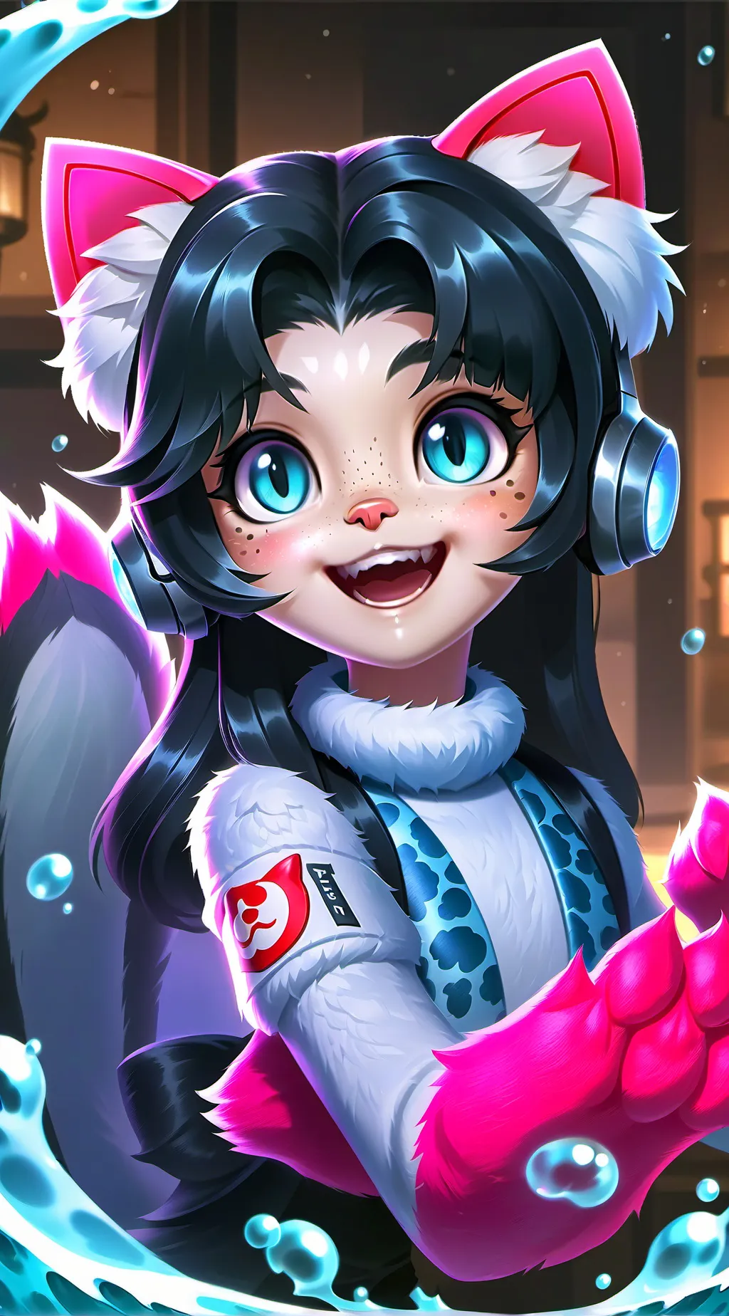 ai character: Troutie the Cat Spirit background