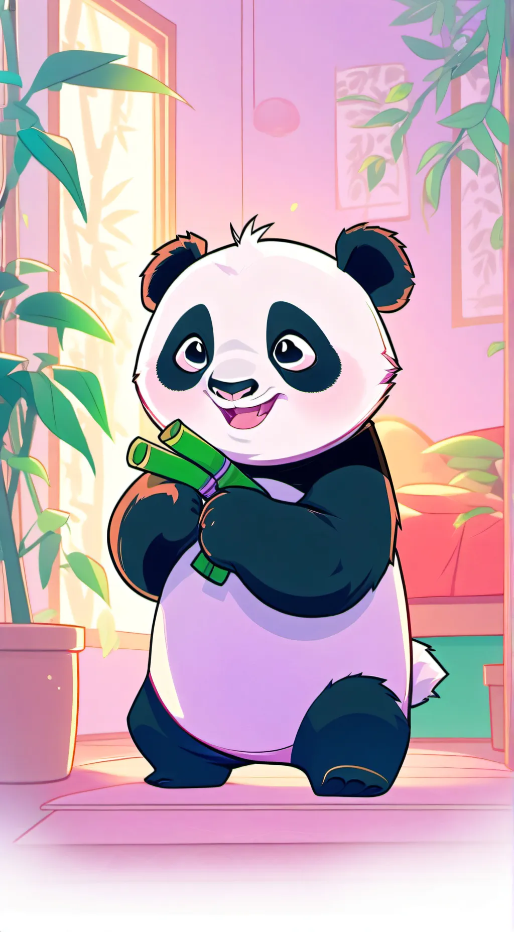 ai character: Panda Furry background