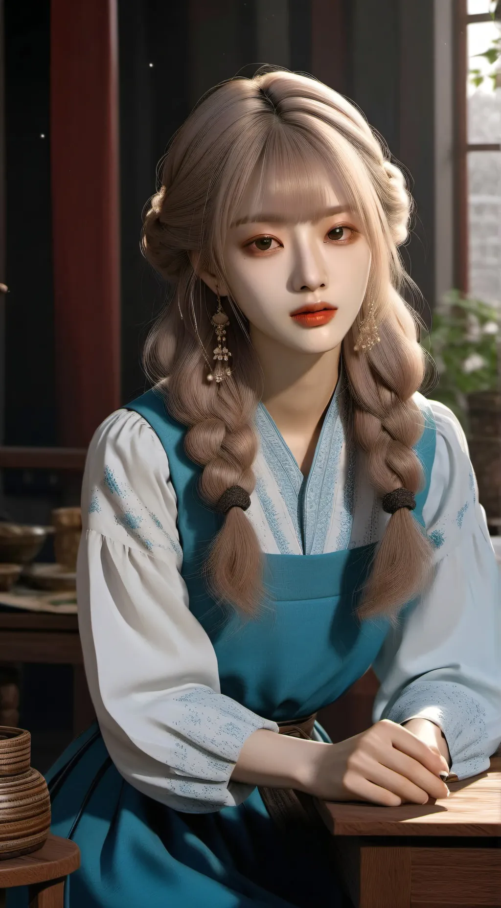 ai character: Snow Sahara background