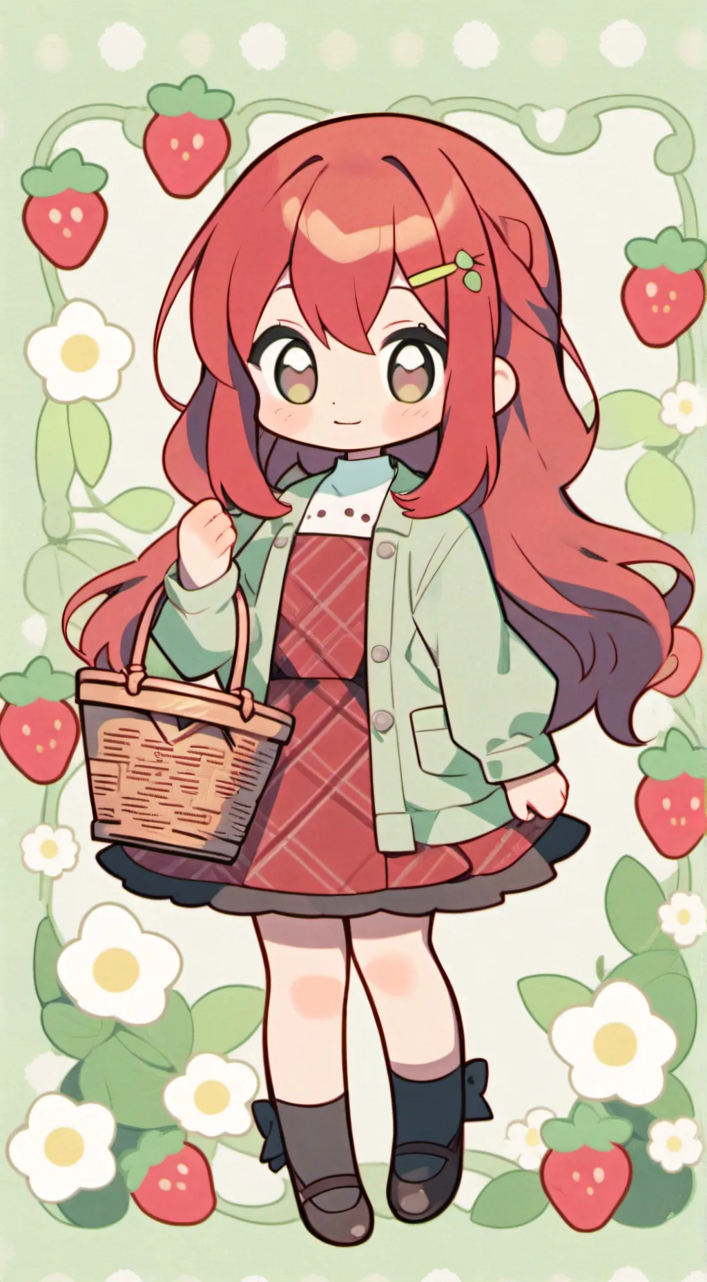 ai character: 🍓Strabbery🍓 background